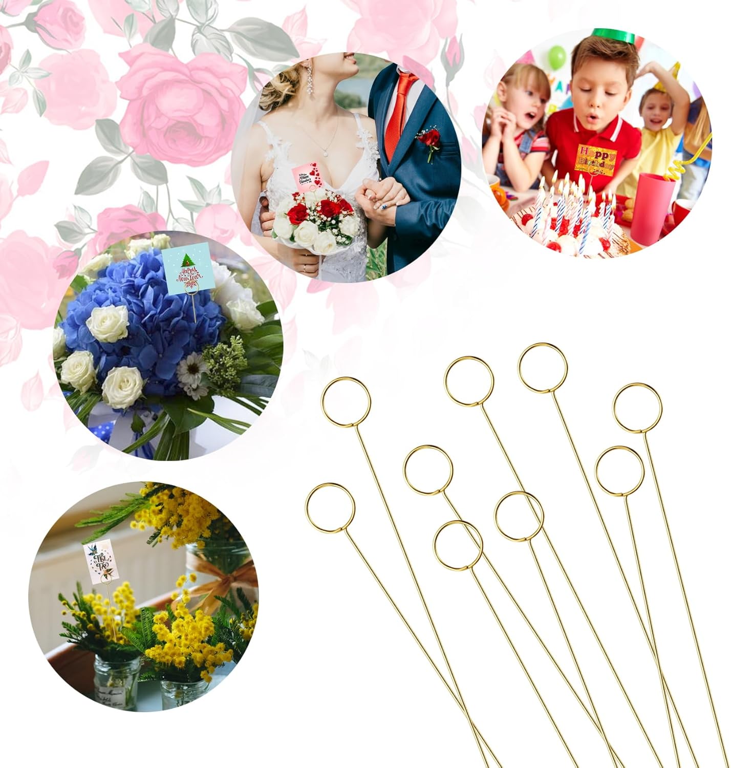 10 Pcs Metal Floral Place Card Holder 122 Inches Wedding Party Gift