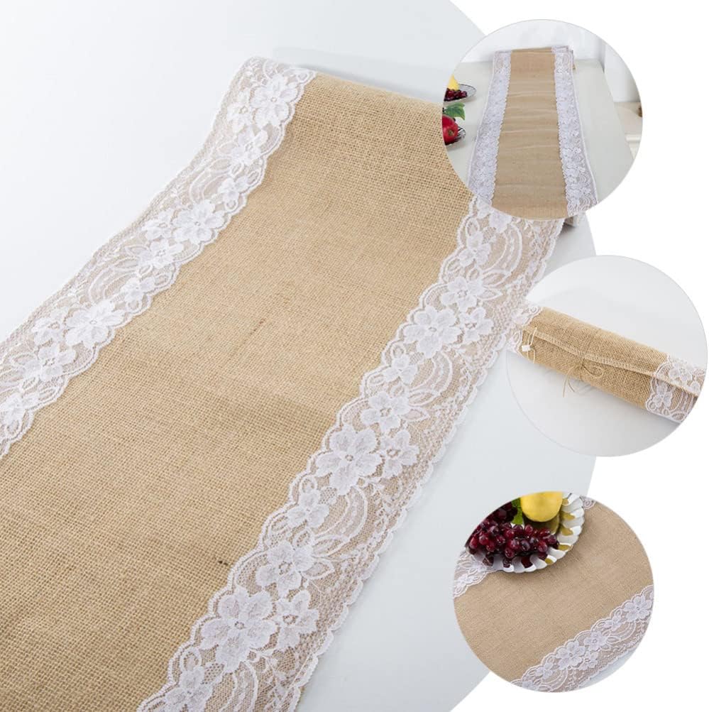 Elegant Rustic Lace Table Runner for Weddings and Parties