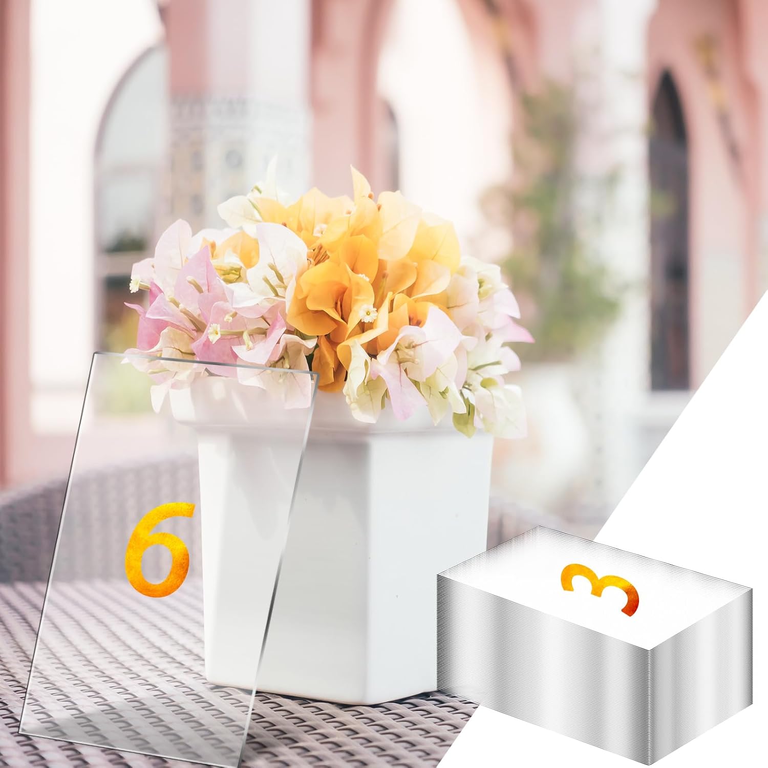 120 Pcs Clear Acrylic Place Cards Wedding DIY Table Numbers