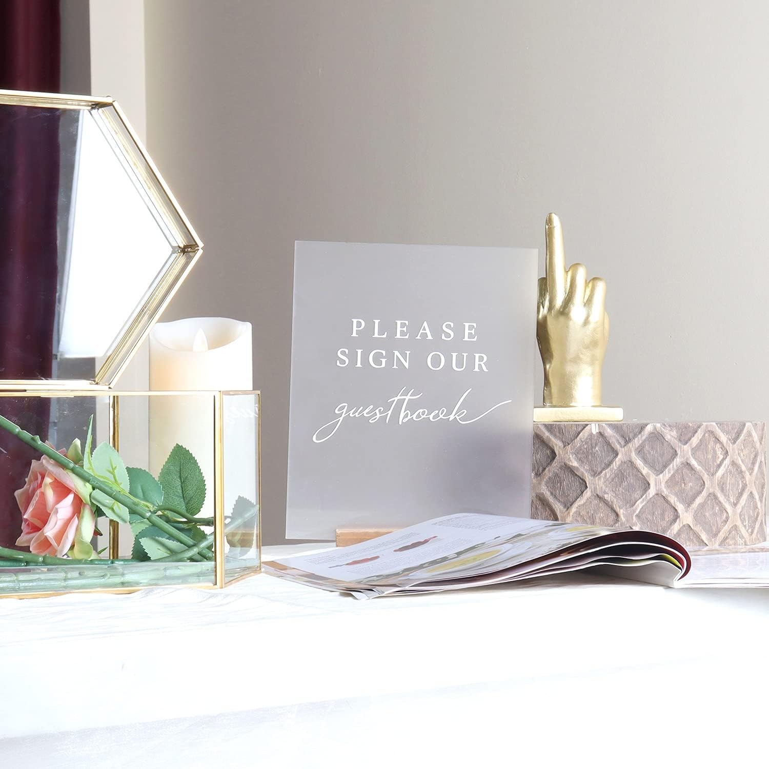Hanna Roberts Set of 3 Wedding Signs with Holder