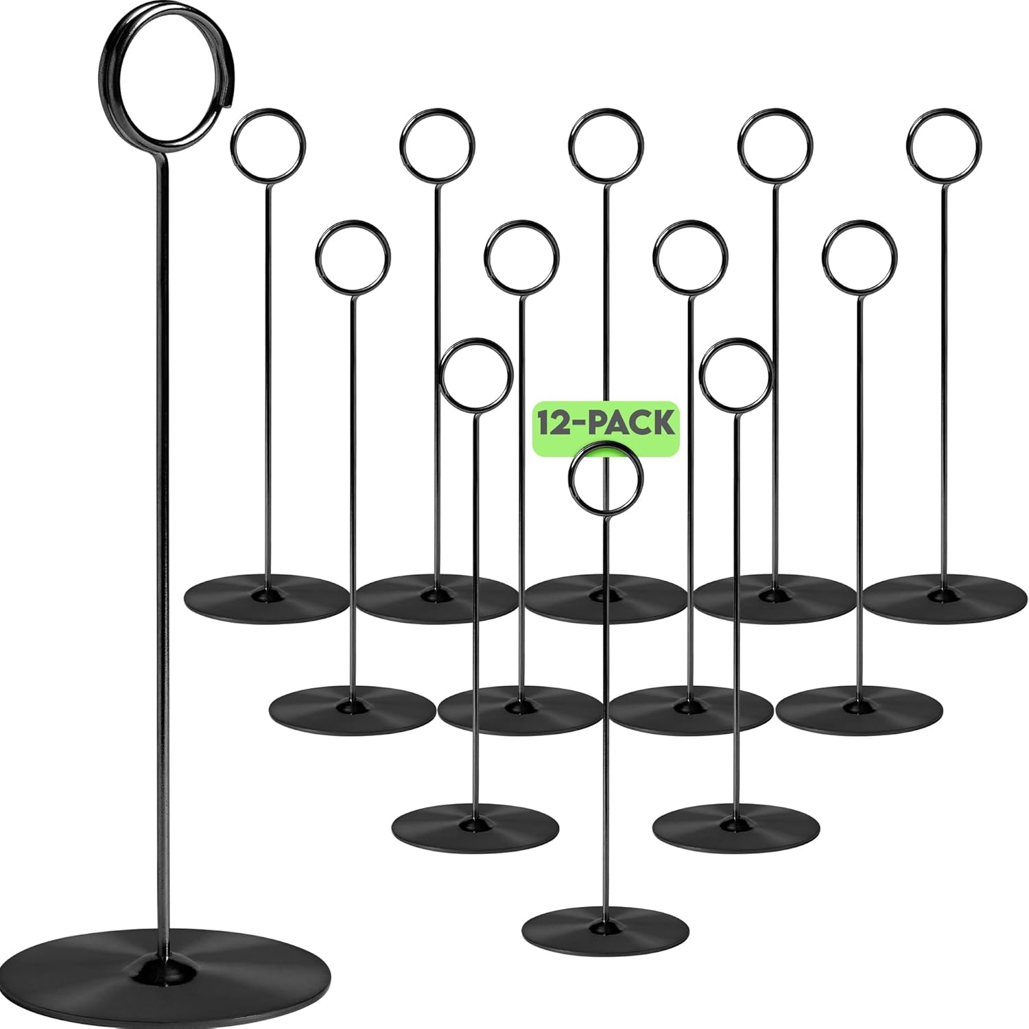 Gray Bunny Metal Table Number Holders 12 Pack Black