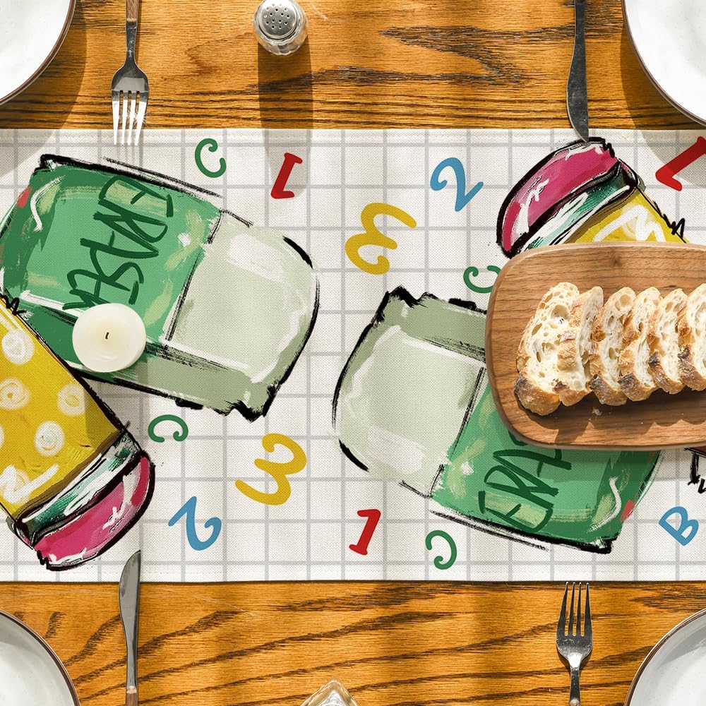 Artoid Mode School Bus Table Runner 13x72 Inch