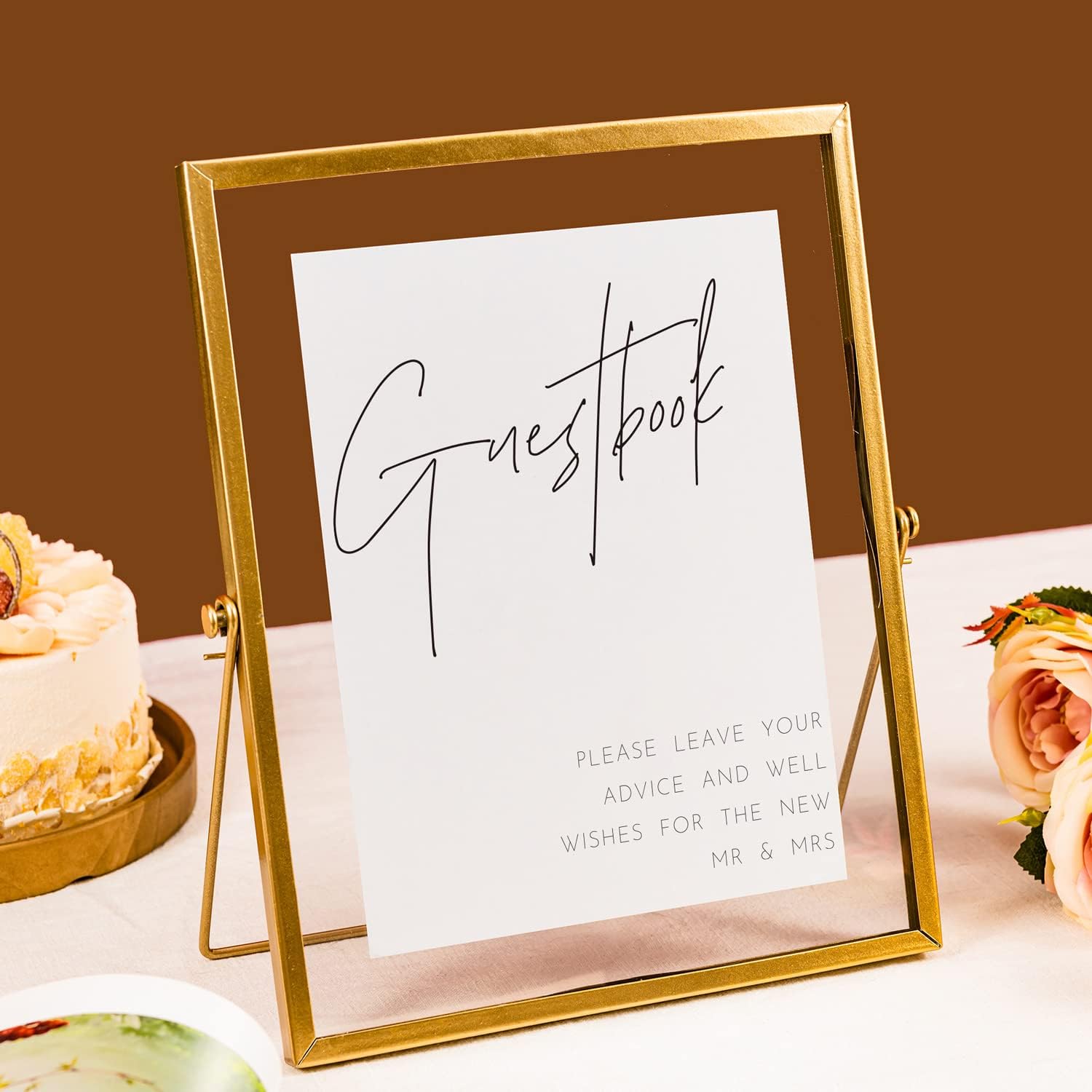 Calculs Gold Floating Picture Frame for Wedding Table Sign