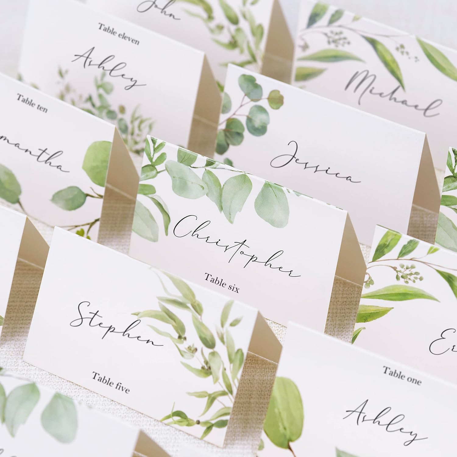 Crisky 120 Pack Greenery Place Cards for Events