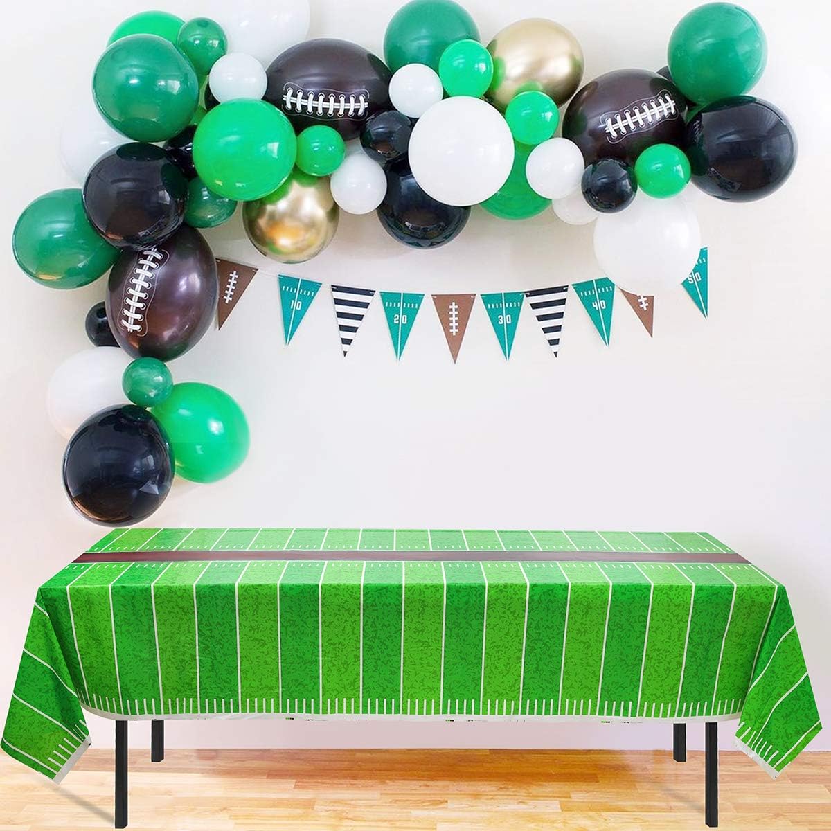 Erweicet Plastic Football Field Tablecloth 4 Pack