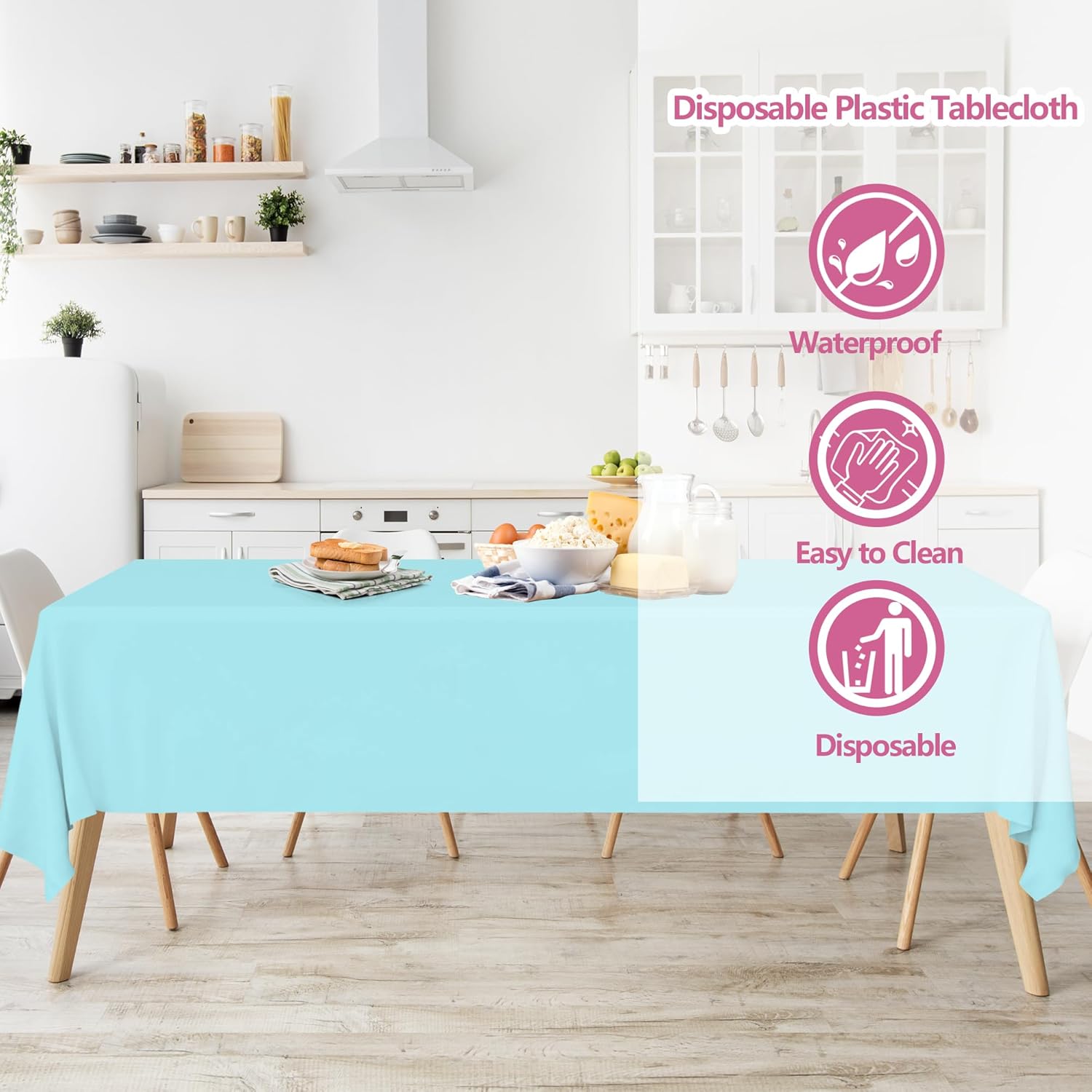 14 Pack Pastel Plastic Tablecloths for Summer Events