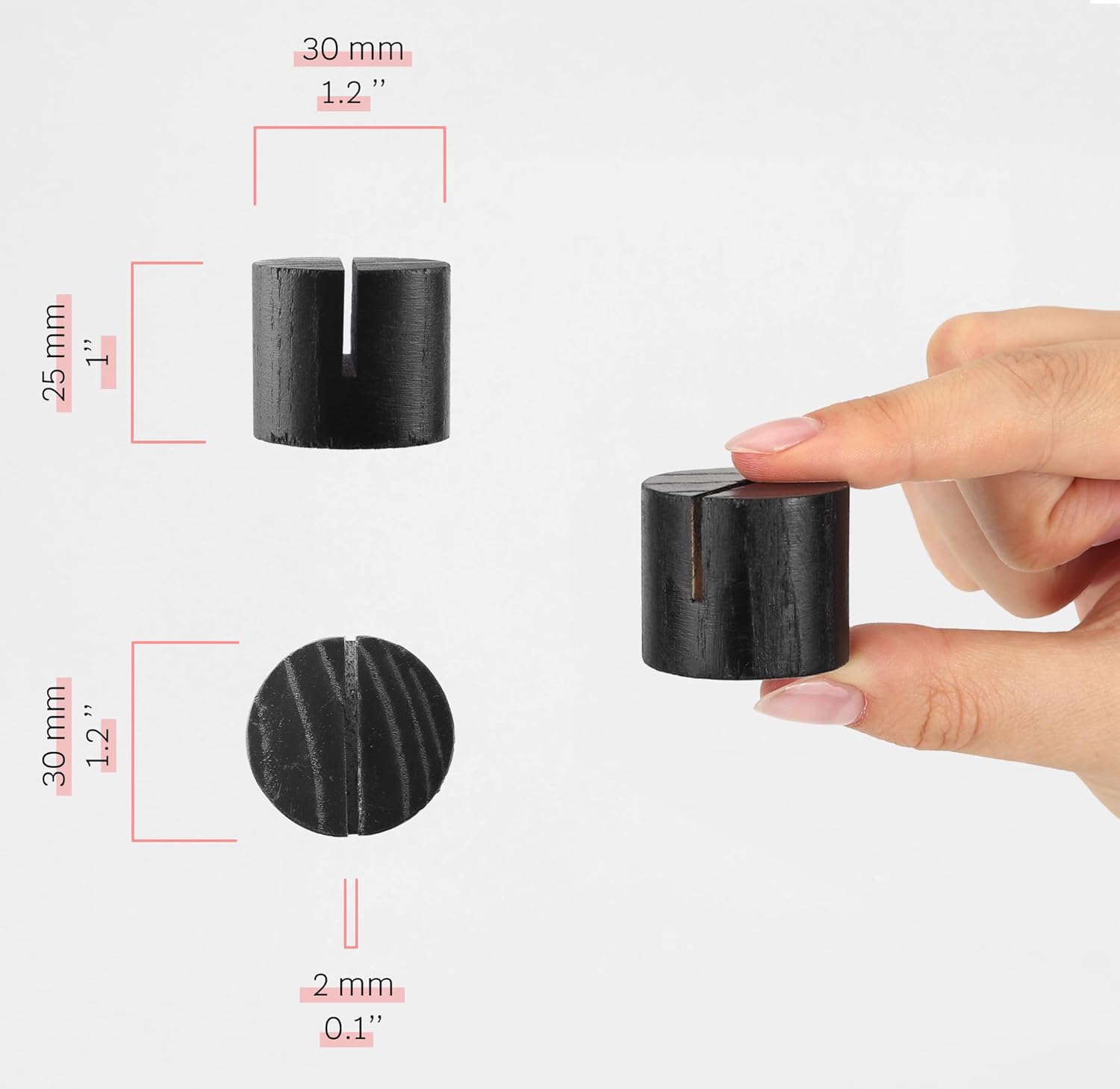 20 Pack Mini Wood Table Number Holders - Black