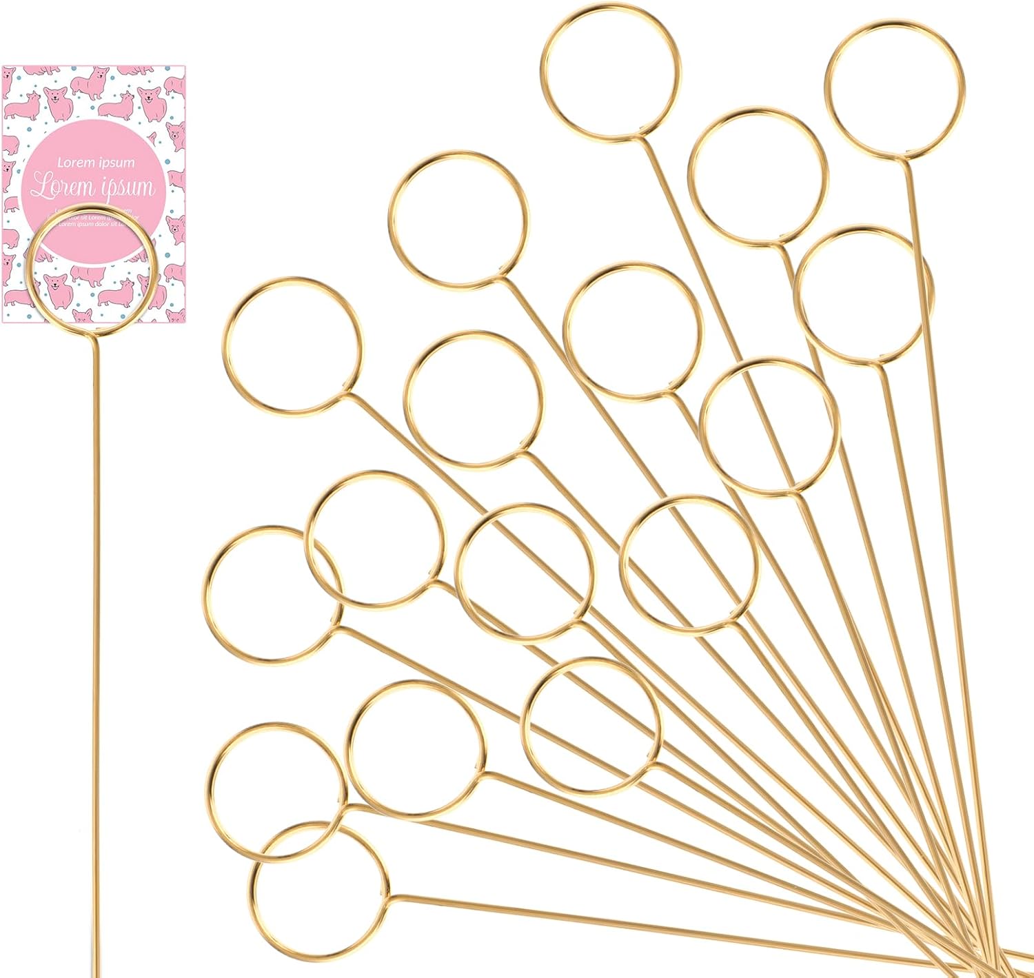 20Pcs Gold Round Place Card Holder for Wedding Parties