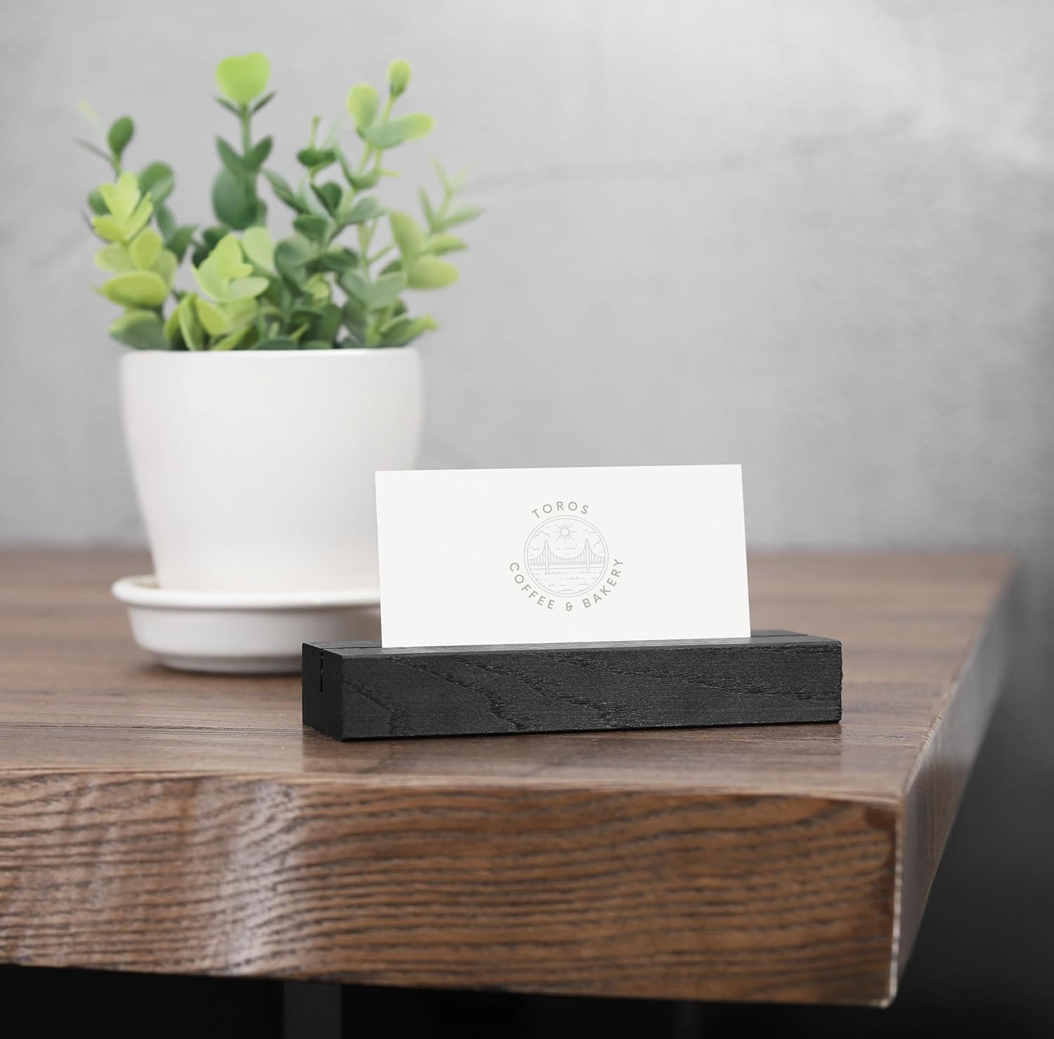 10 Pack Black Wood Place Card Holders for Events