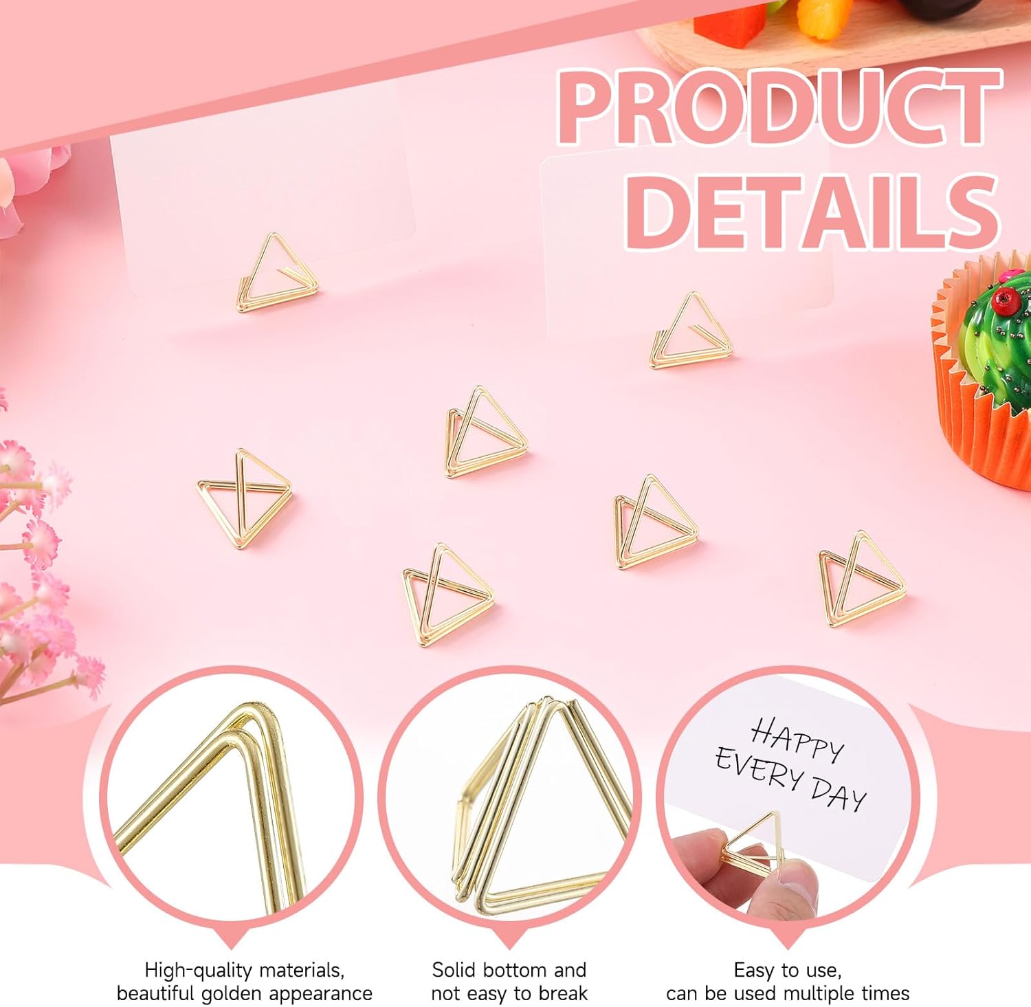 100 PCS Gold Table Card Holders for Events