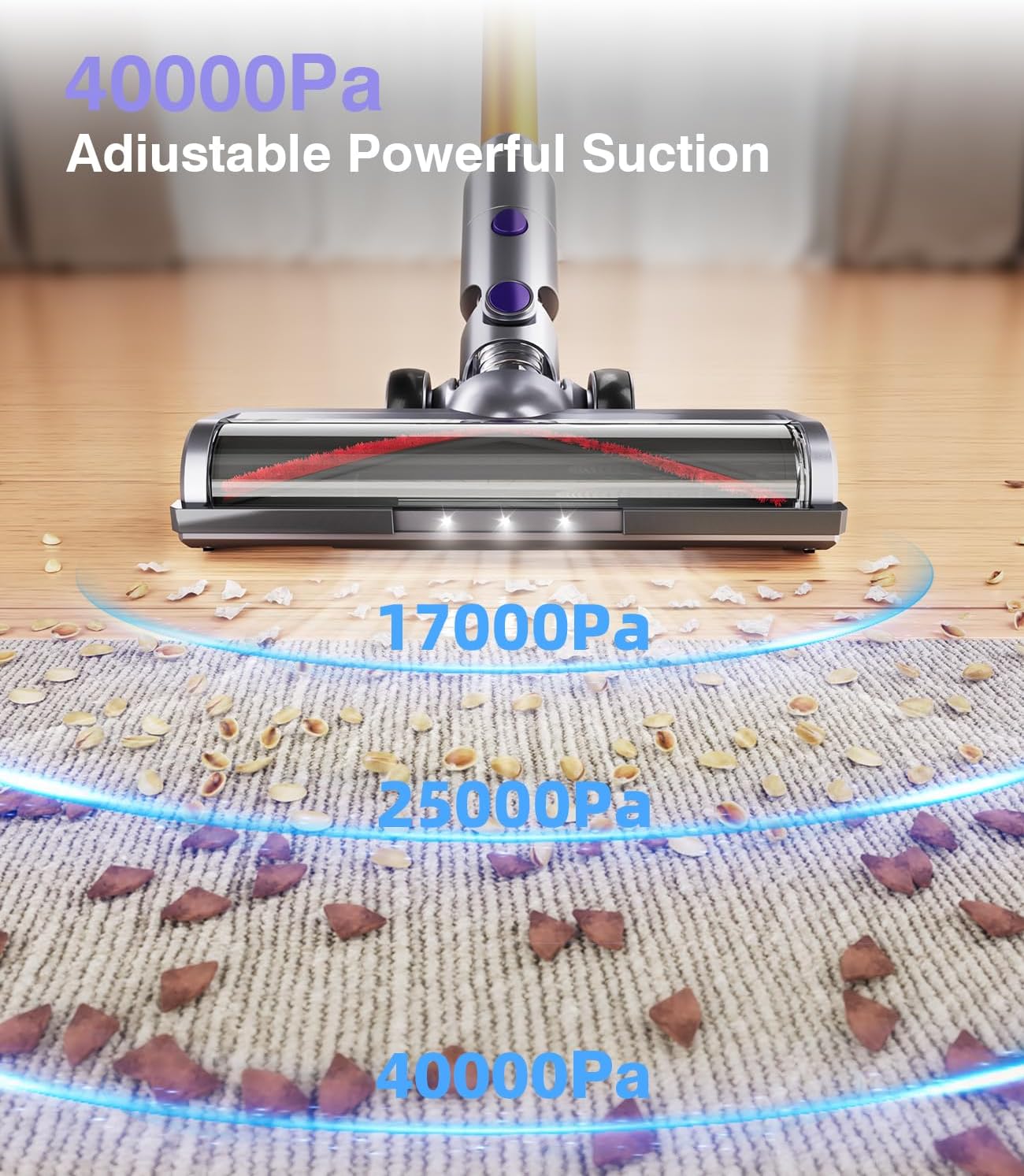 MBYULO Cordless Vacuum Cleaner 450W 40Kpa Powerful Stick Vacuum