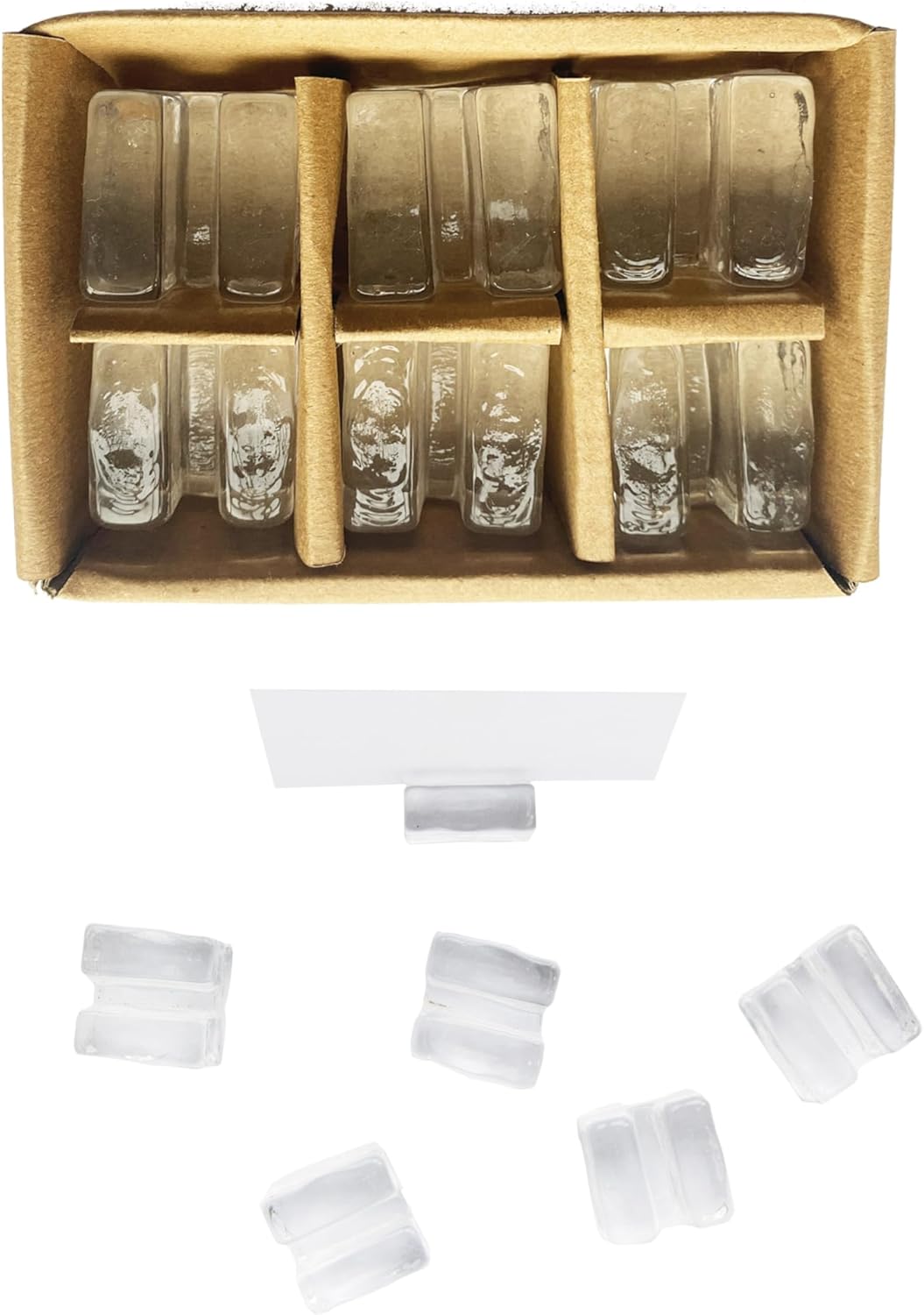 Creative Co-Op Clear Glass Cube Place Card Holders Set of 6