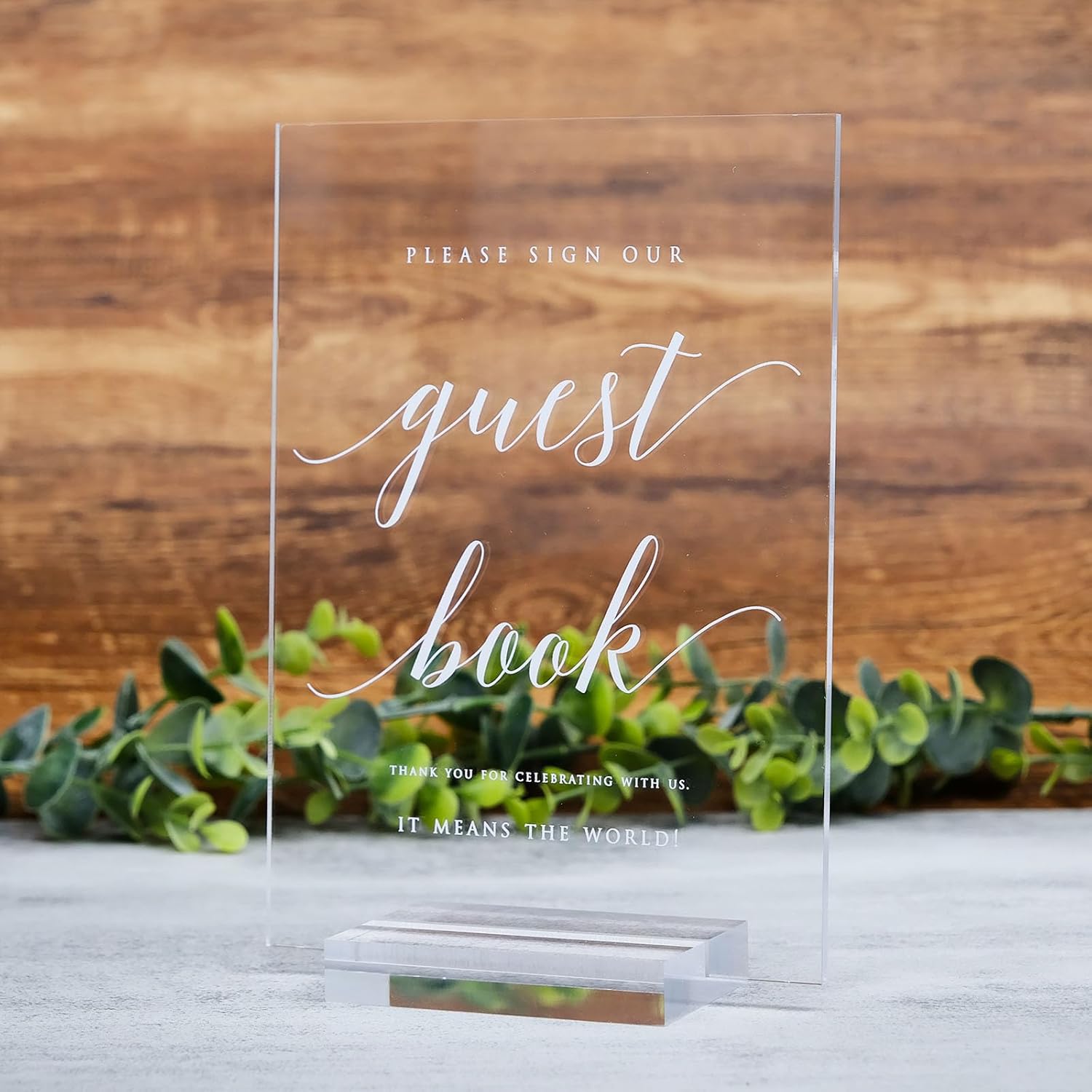 HOODO Acrylic Wedding Guest Book Sign with Stand