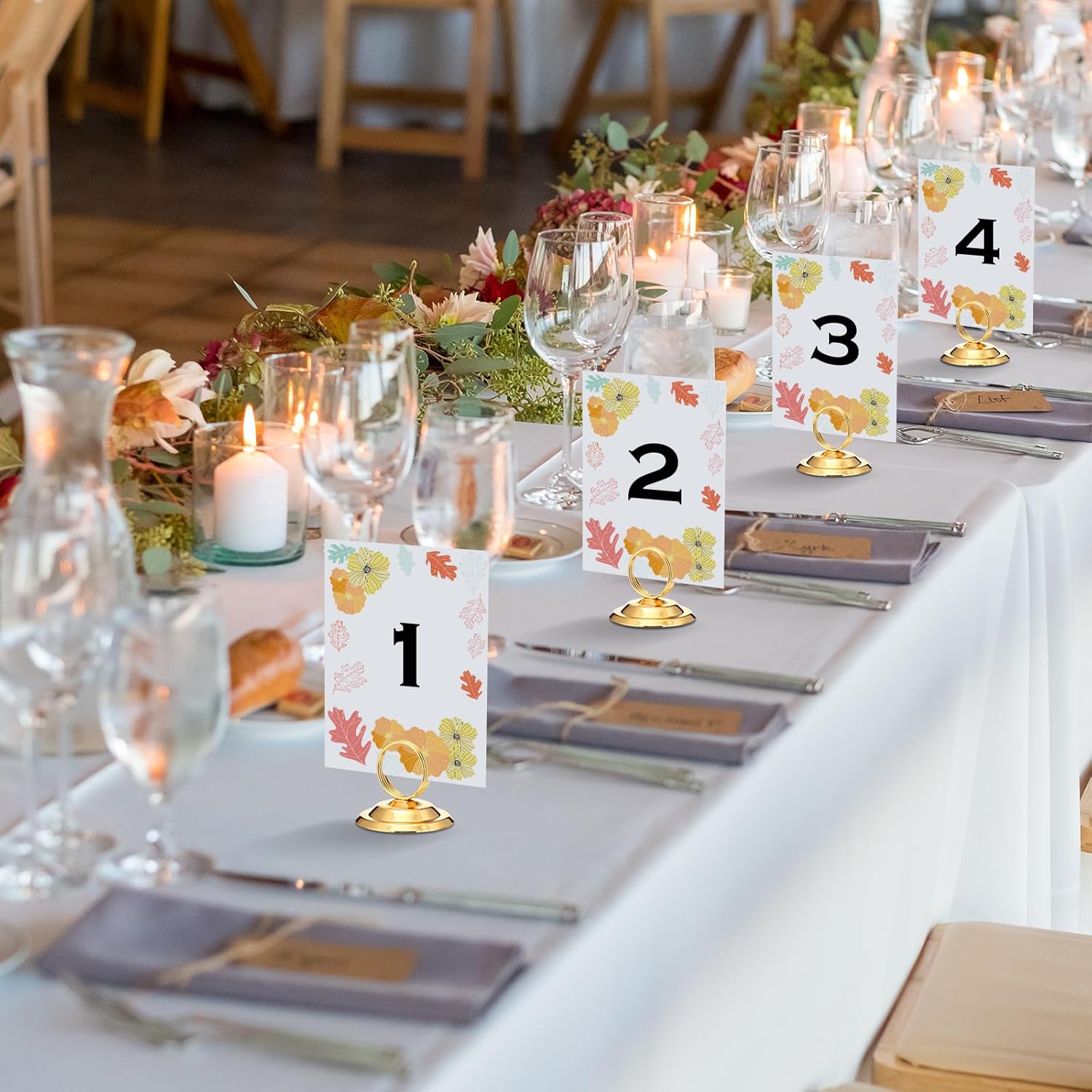 24 Pcs Gold Table Number Holders for Parties and Events