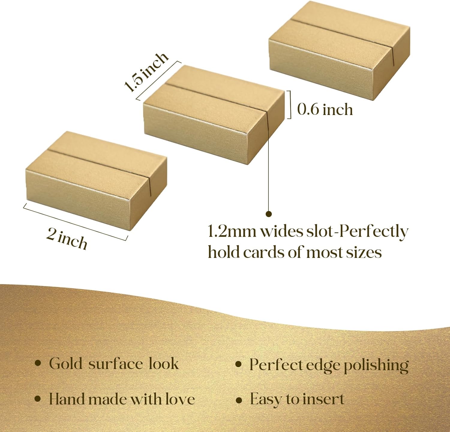 UNIQOOO 12 Pack 2 Inch Gold Birch Place Card Holders