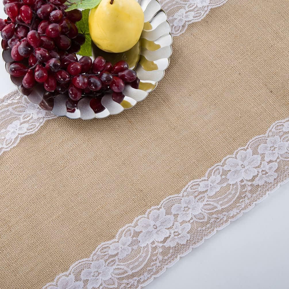 Elegant Rustic Lace Table Runner for Weddings and Parties