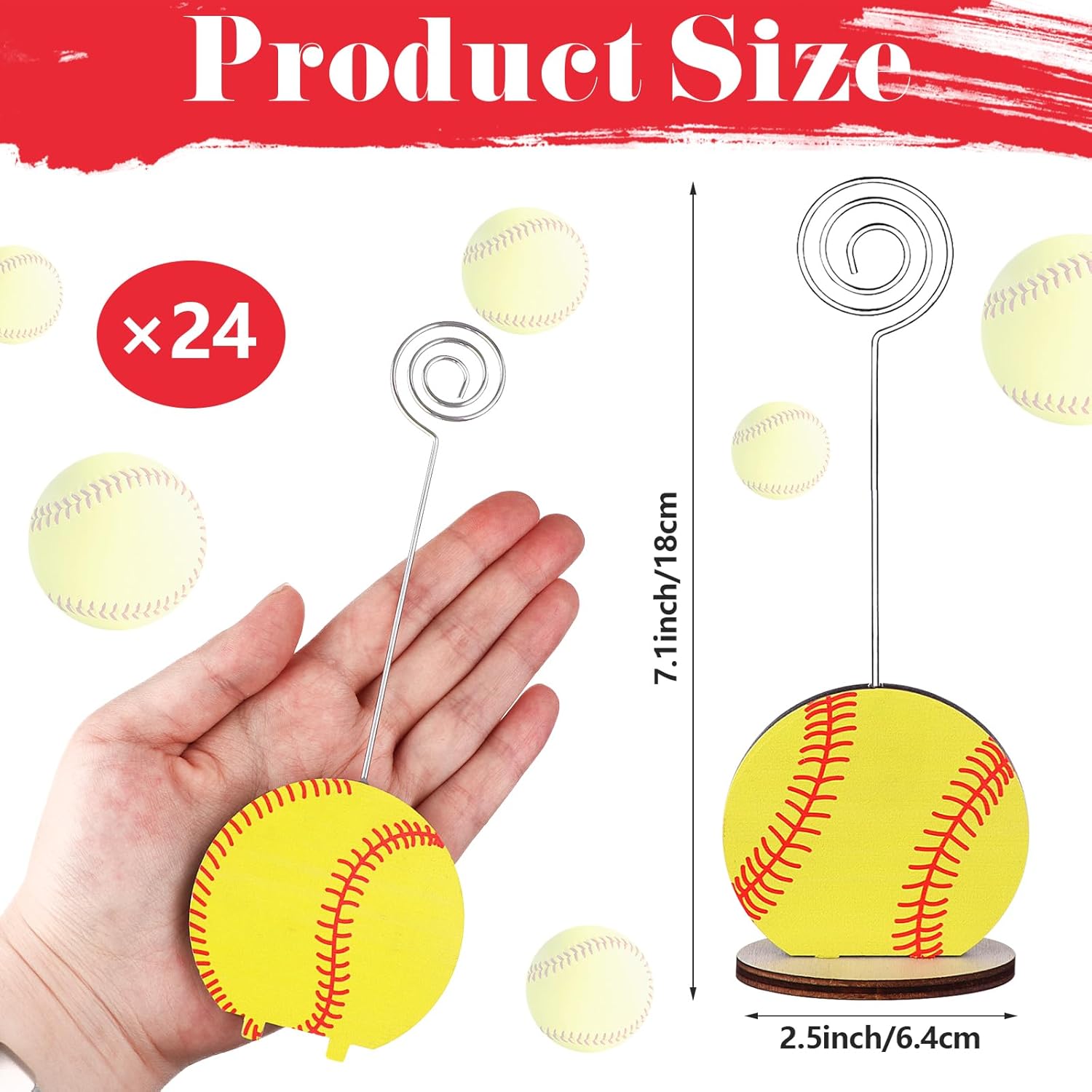 24 Pcs Sports Ball Shape Table Memo Holder