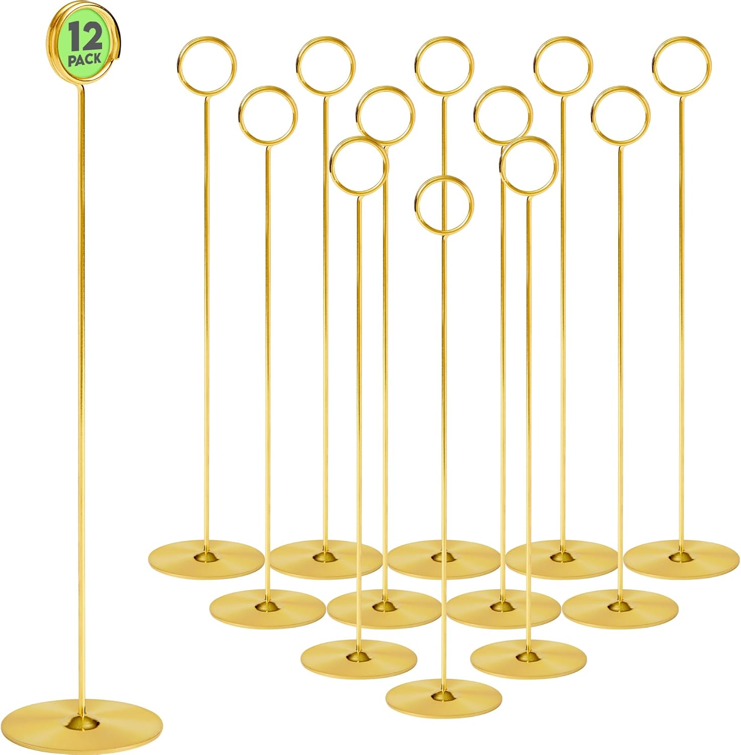 Gray Bunny Metal Table Number Holders 12 Pack Gold