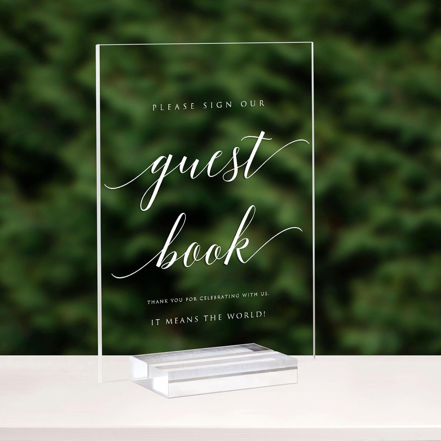 HOODO Acrylic Wedding Guest Book Sign with Stand
