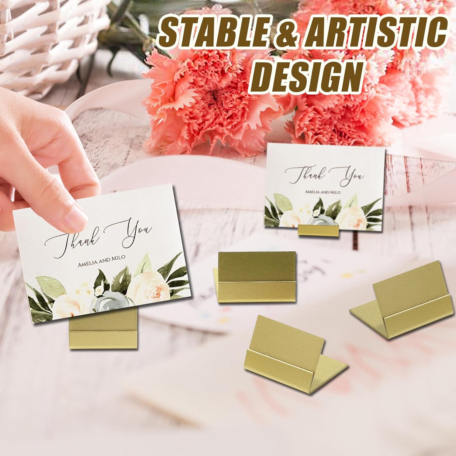 24 PCS Gold Table Number Holders Metal Place Card Stands