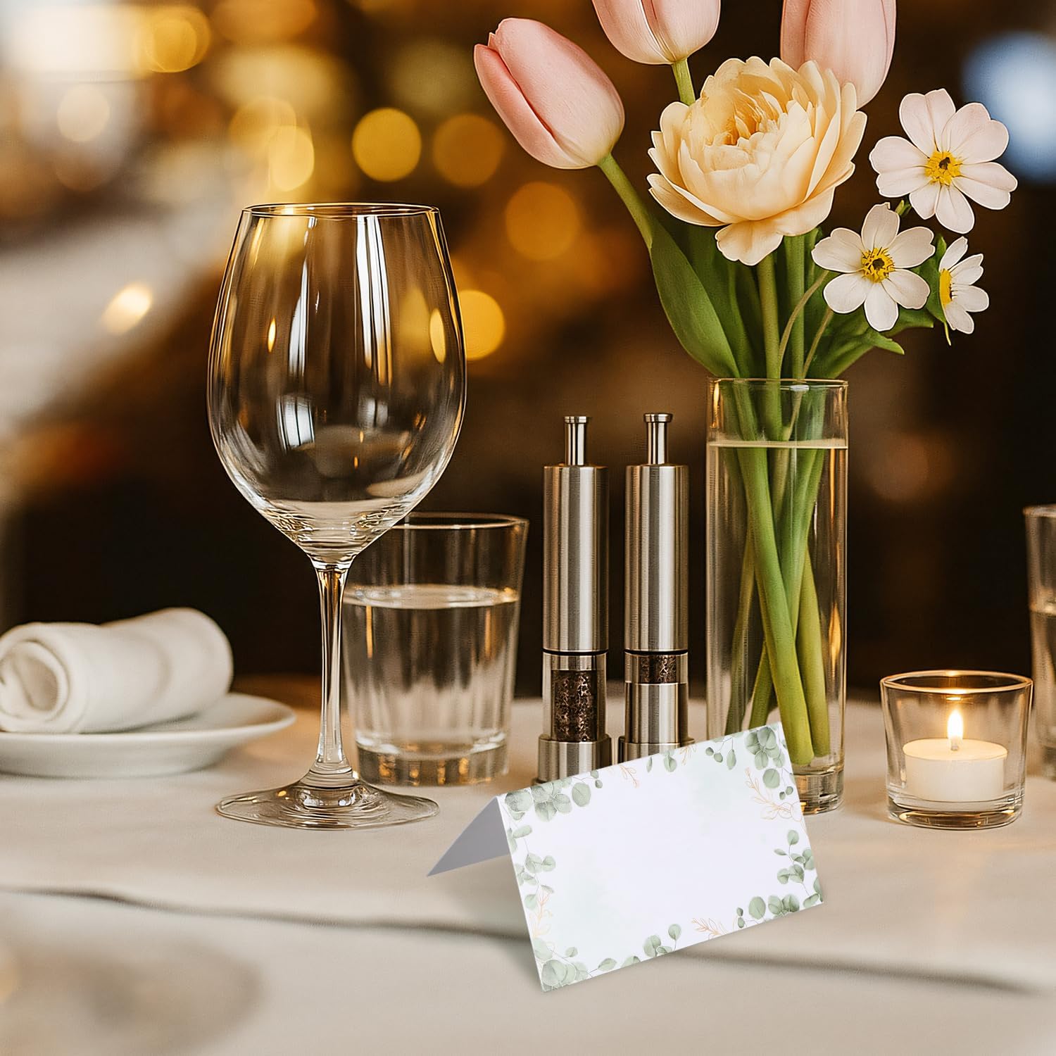 50pcs Eucalyptus Leaf Place Cards for Wedding Seating Chart