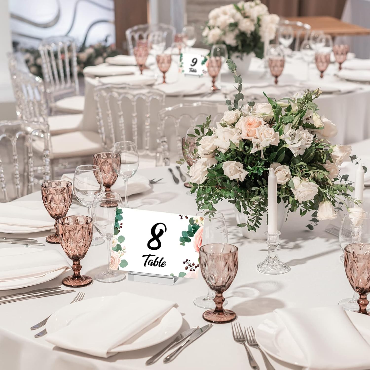Roowest 100 Pcs Clear Place Card Holders for Events