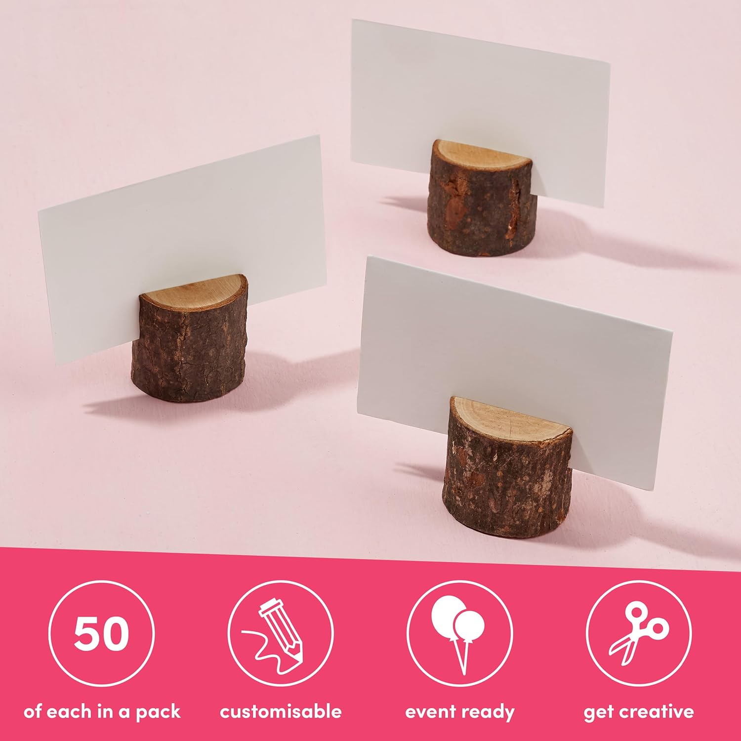 THE TWIDDLERS 50 Rustic Wood Place Card Holders