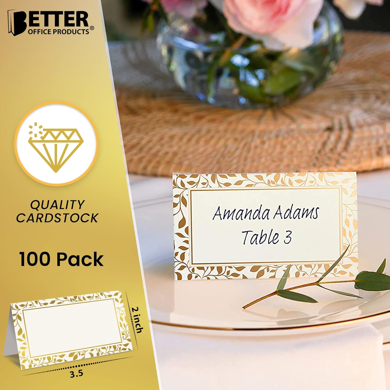Better Office Products 100 Pack Place Cards