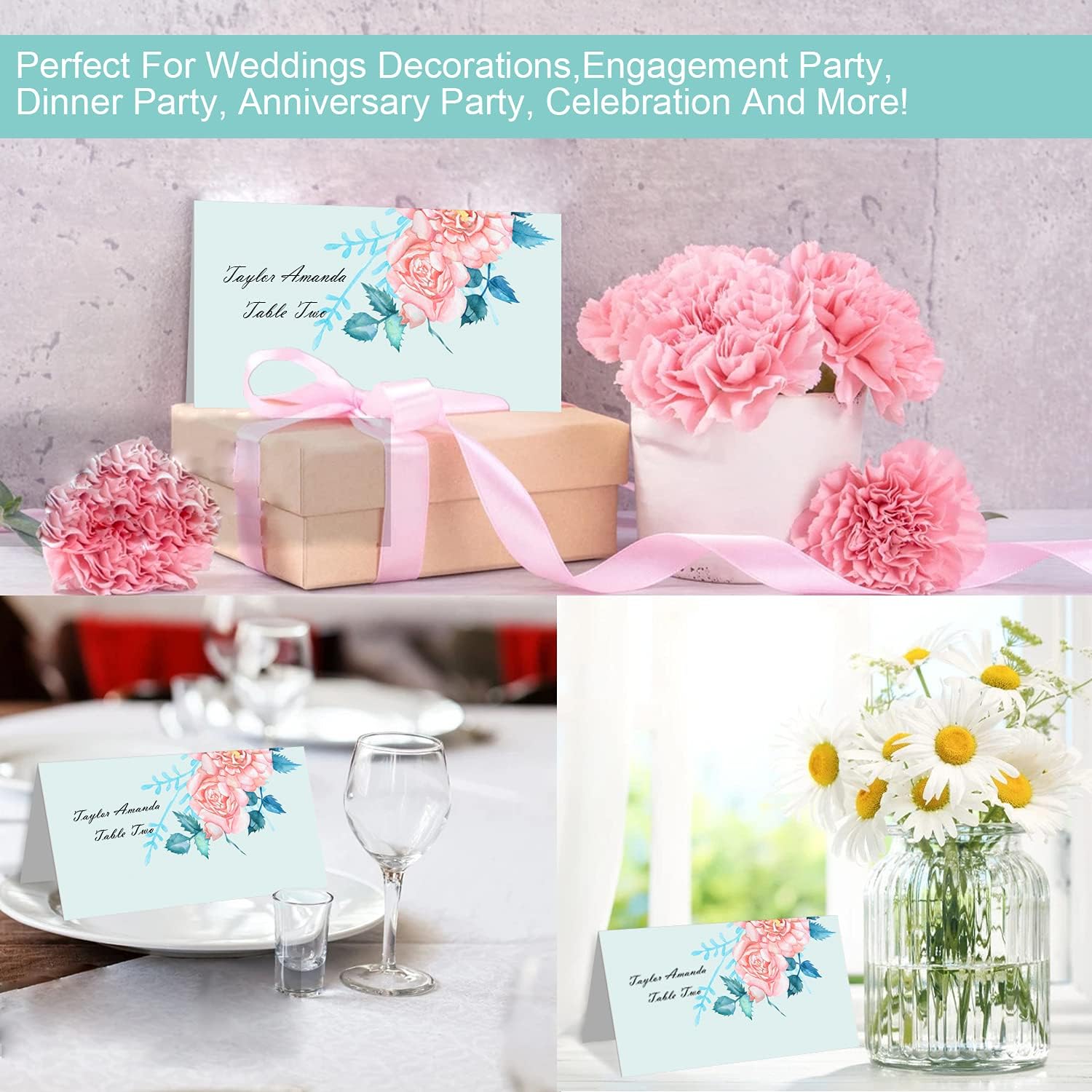 JUZNU Place Cards 120 Pack for Weddings and Parties