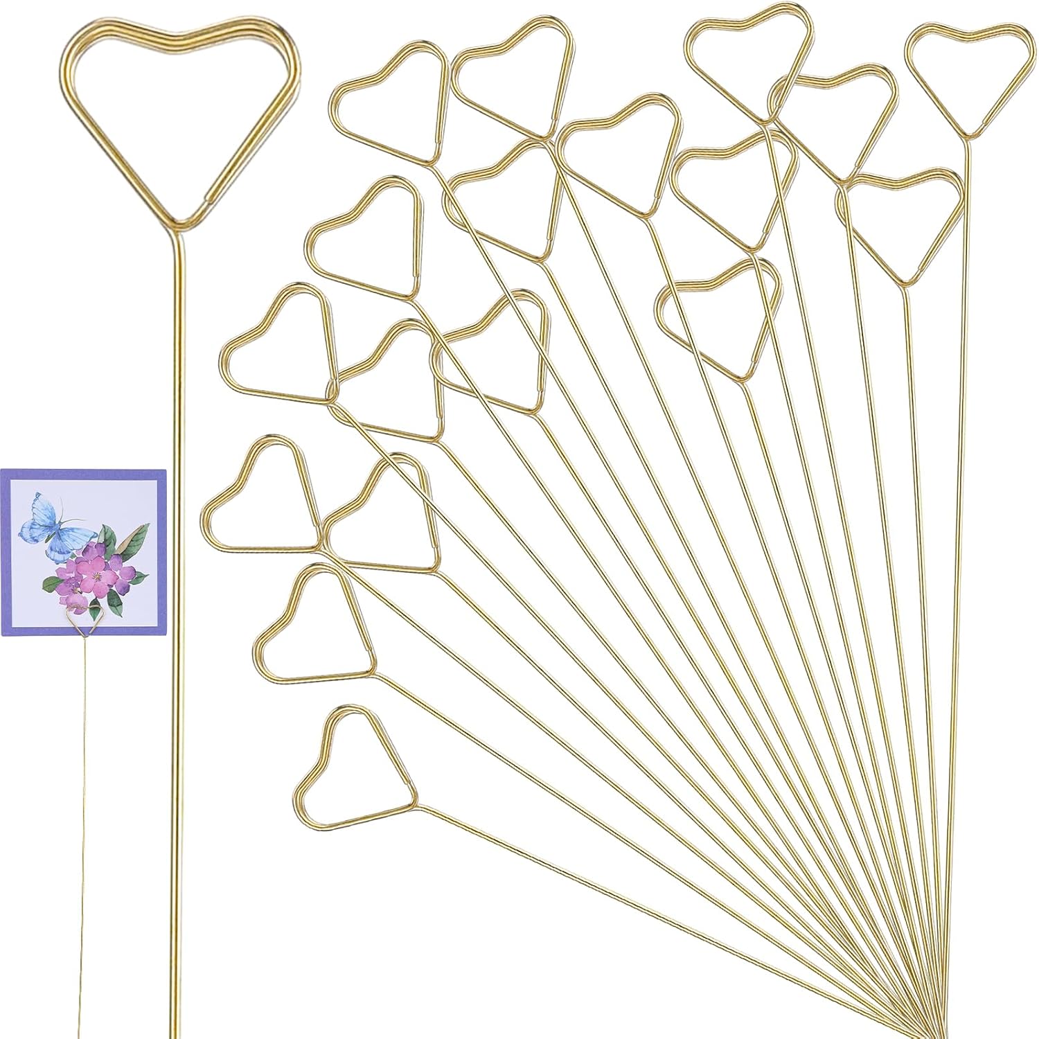 20pcs Metal Flower Card Holder Stick for Wedding and Floral Arrangements