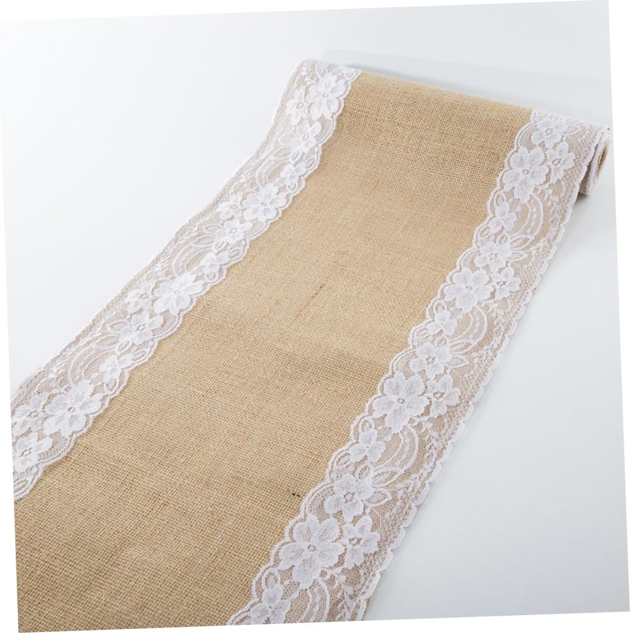 Ciieeo Linen Lace Table Runner for Weddings and Parties