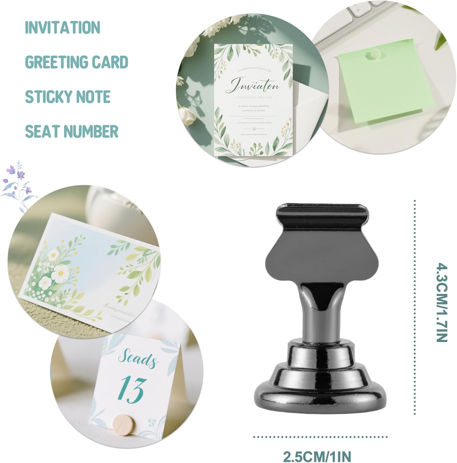 ERYTLLY 16-Pack Place Card Holders 17 Inch Steel Set