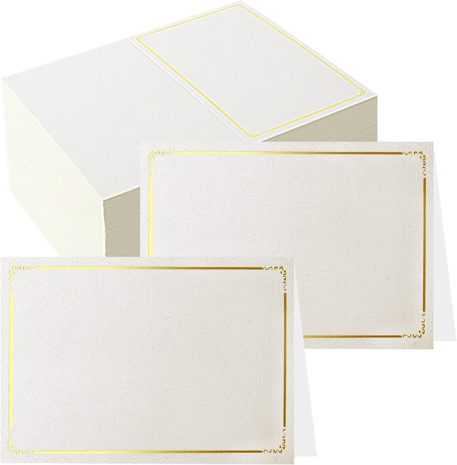PECULA 70 Pcs Gold Foil Place Cards for Wedding and Events