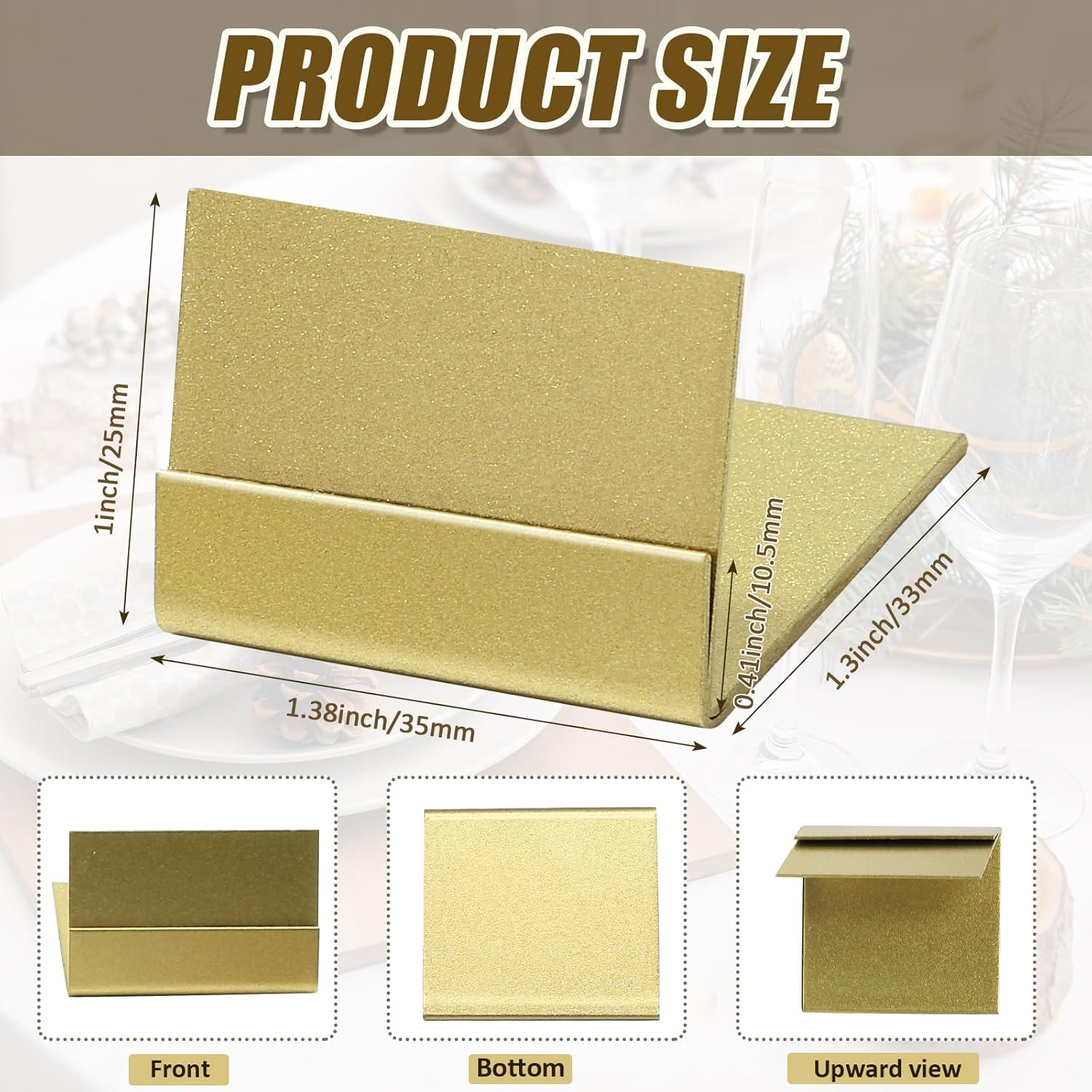 24 PCS Gold Table Number Holders Metal Place Card Stands
