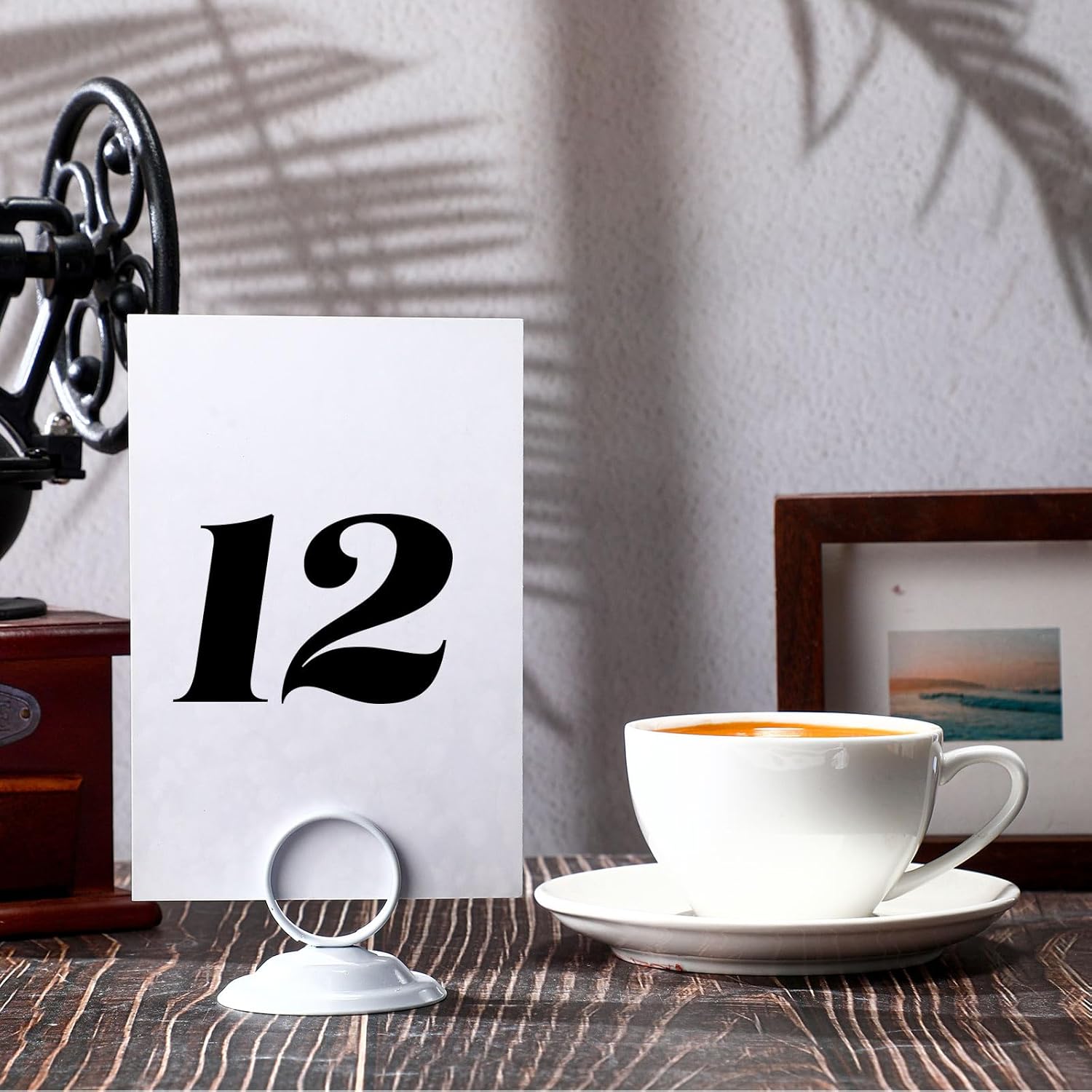 24 Pcs White Metal Table Number Holders for Events