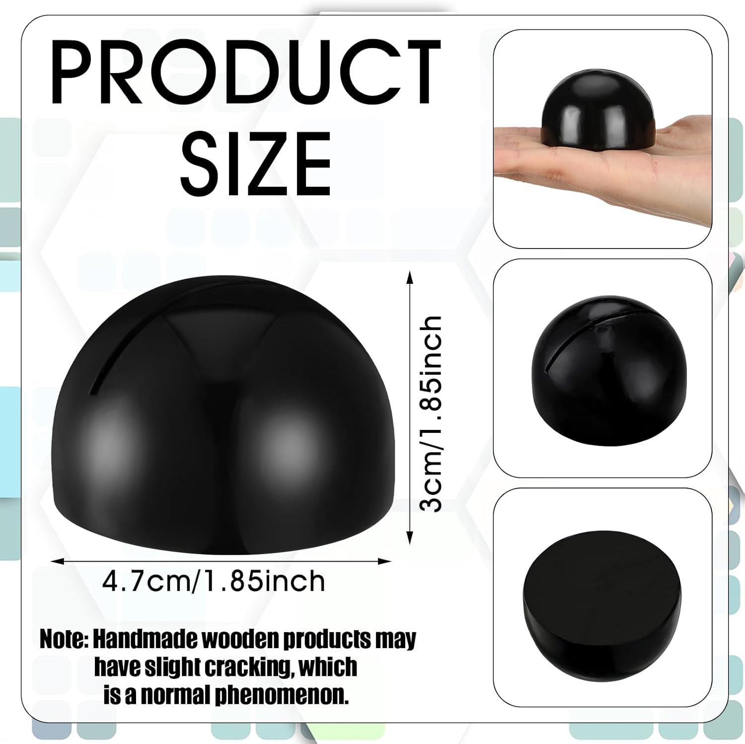 Geyoga 50 Pcs Black Round Place Card Holders