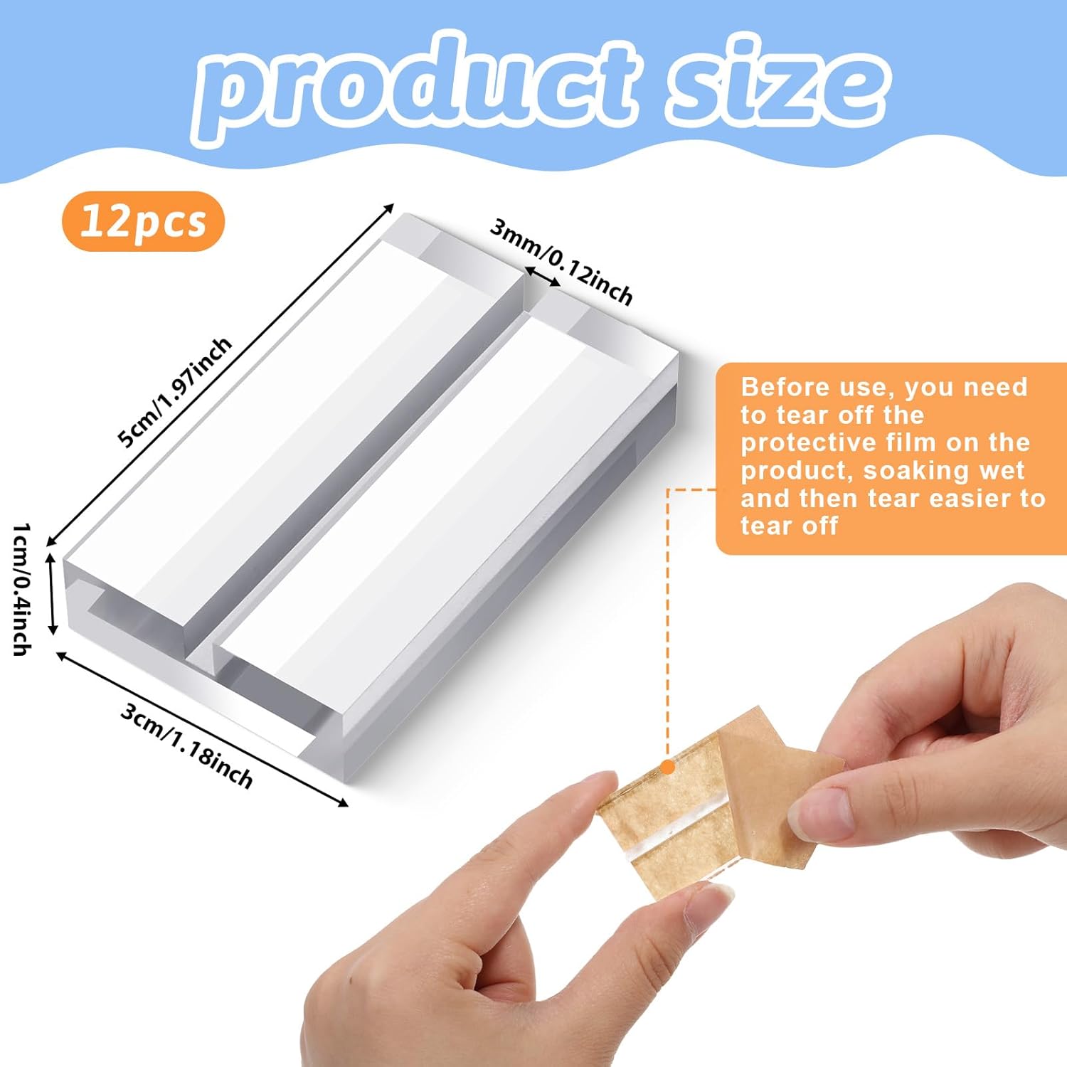 12 PCS Clear Acrylic Place Card Holders for Table