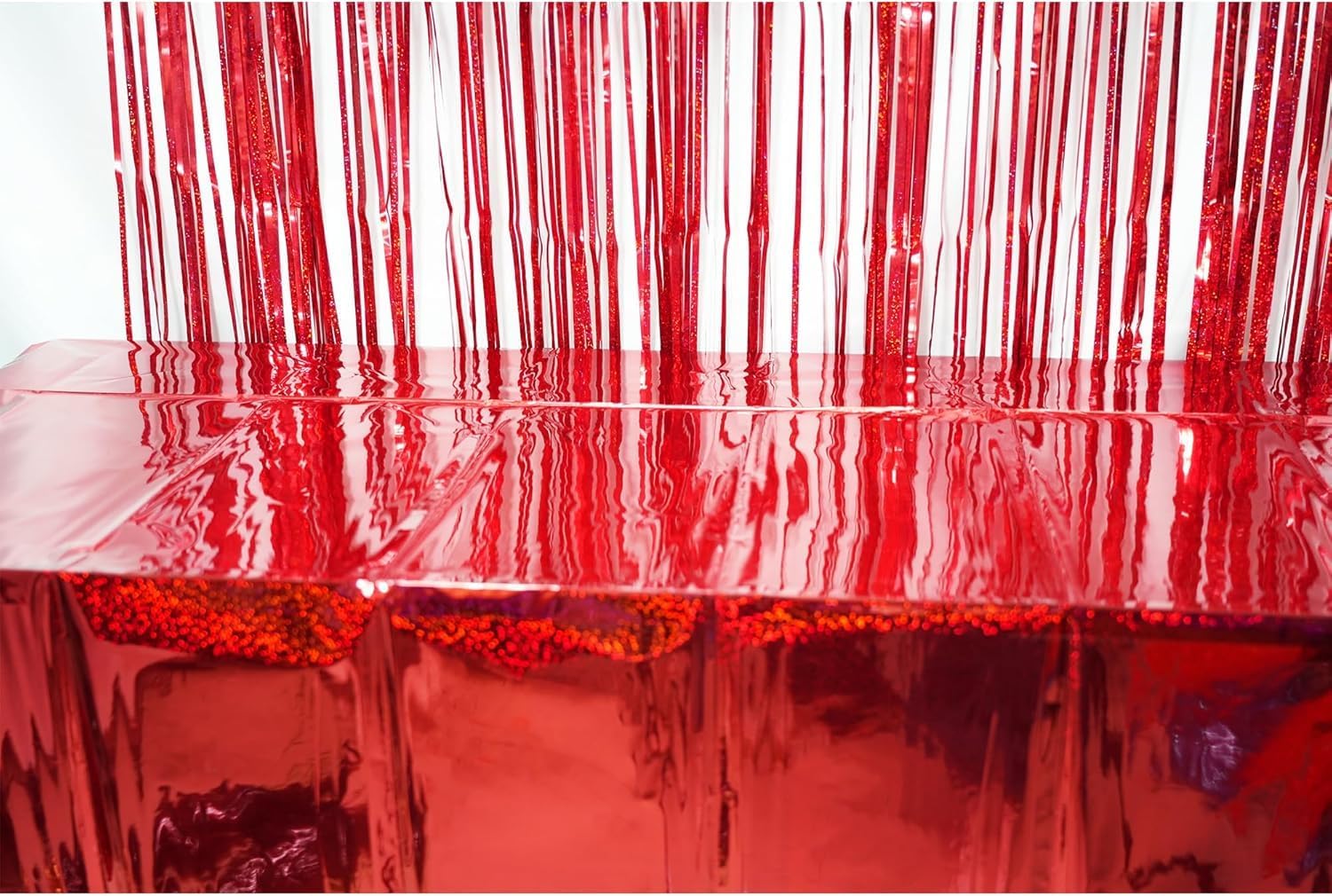 GREATRIL Red Shiny Tablecloth for Parties 54x108 2 Packs