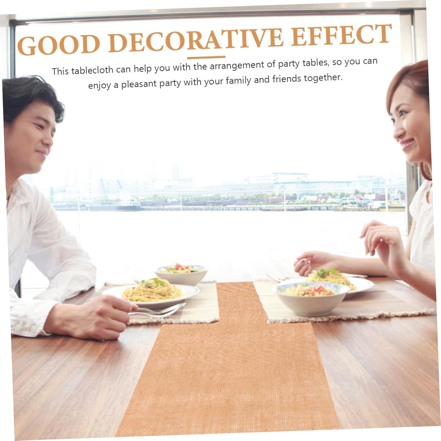 PRETYZOOM Natural Linen Table Runner for Home and Parties