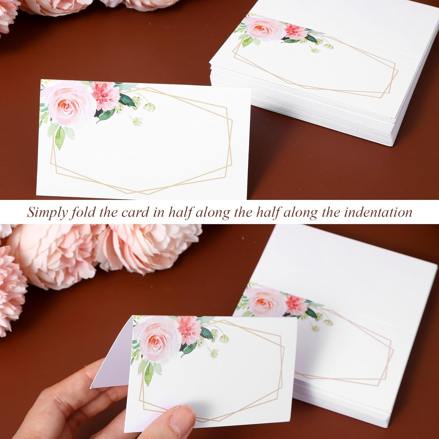 50Pcs Floral Place Cards for Table Setting