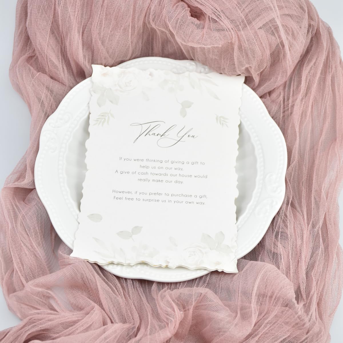 Joanlody Dusty Rose Cheesecloth Table Runner 10ft