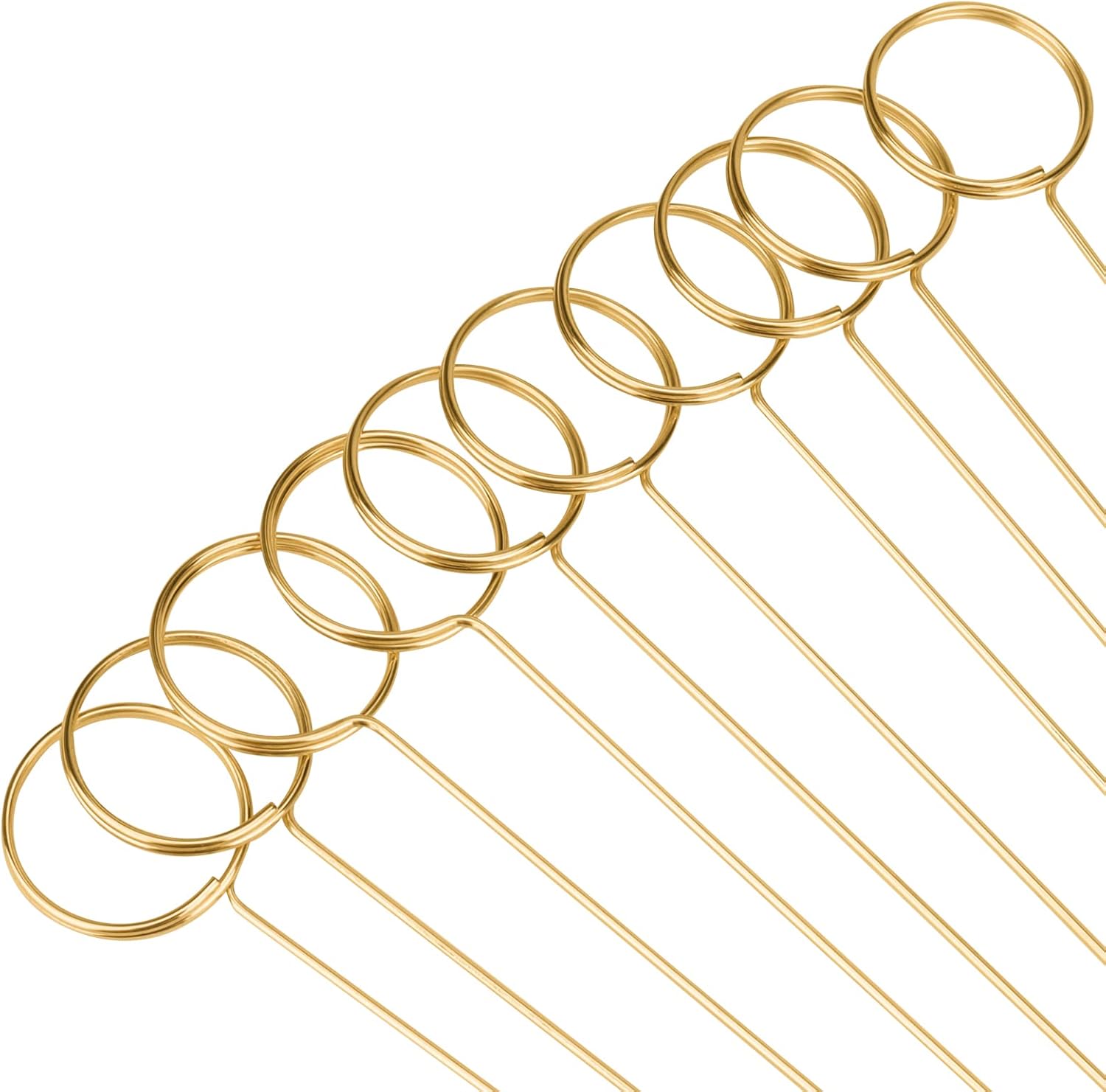 80 Piece 136 Inch Gold Floral Place Card Holder Stick