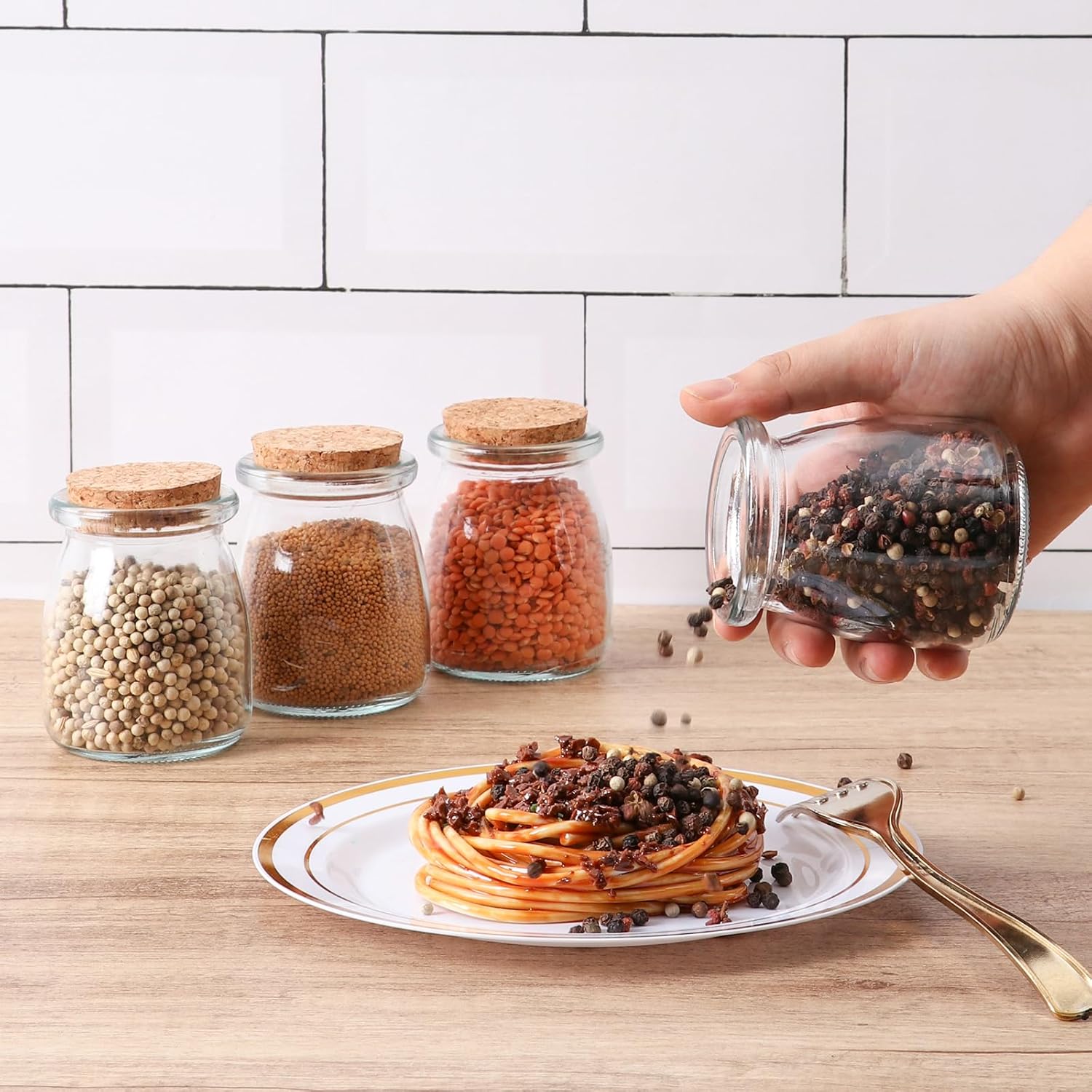 Small Glass Jars with Cork Lids 7 OZ 30 Pack