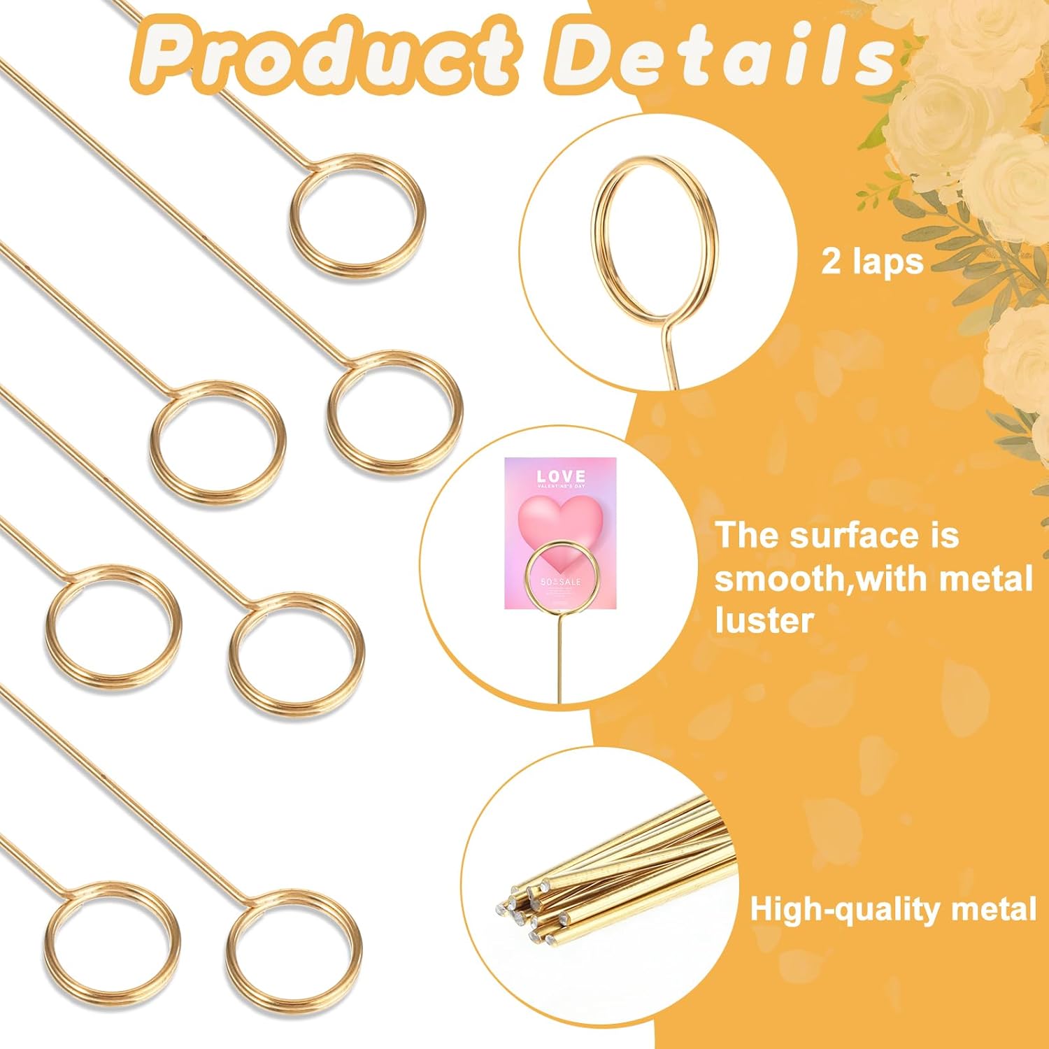 20Pcs Gold Round Place Card Holder for Wedding Parties
