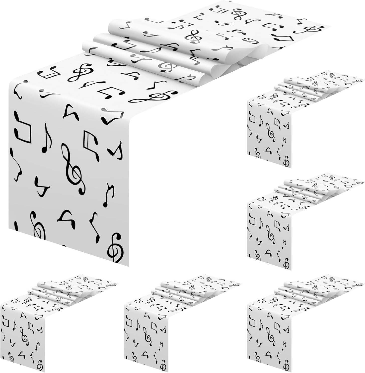6 Pcs Musical Notes Table Runners for Parties and Weddings