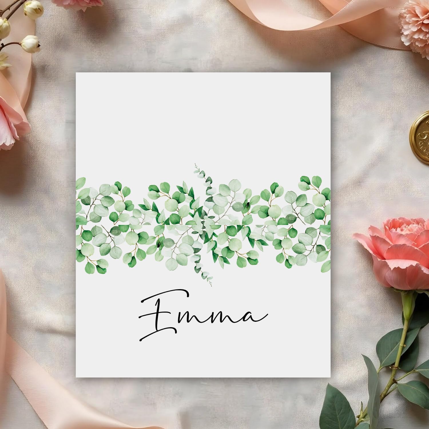 Greenery Place Cards for Table Setting - Set of 25