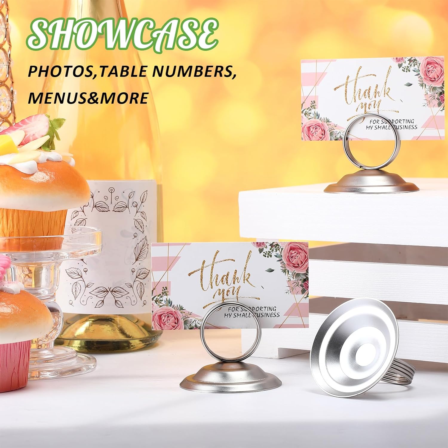 24 Pcs Metal Table Number Holders Matte Nickel