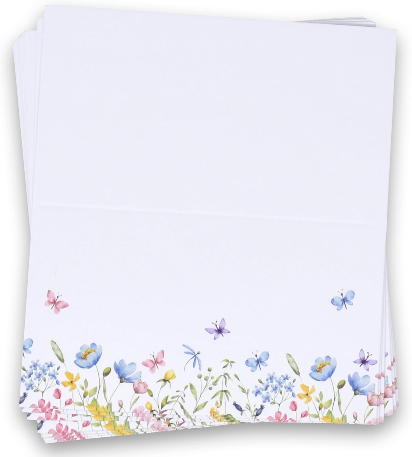 100 Floral Wildflower Place Cards for Wedding and Party Use