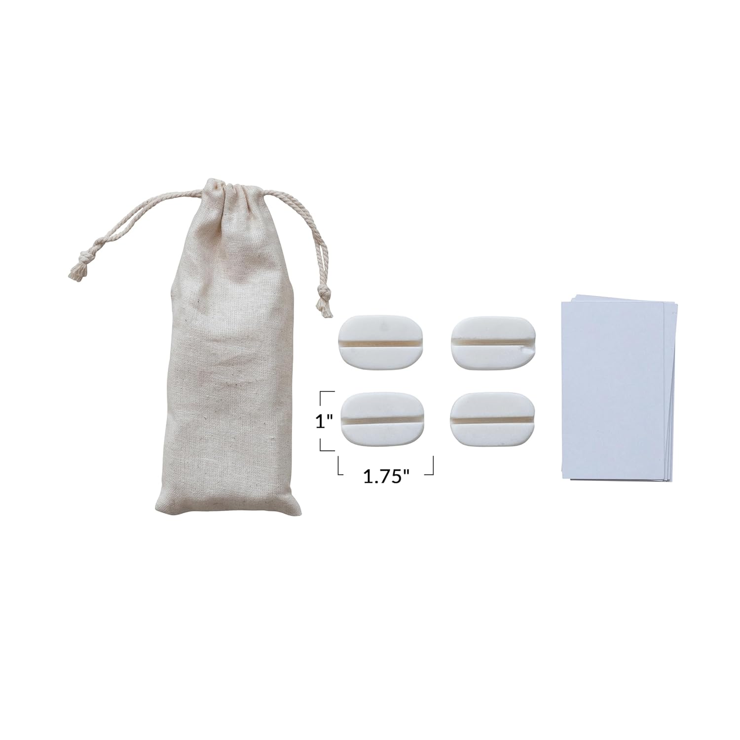 Creative Co Op 4 Piece Marble Place Card Holders White
