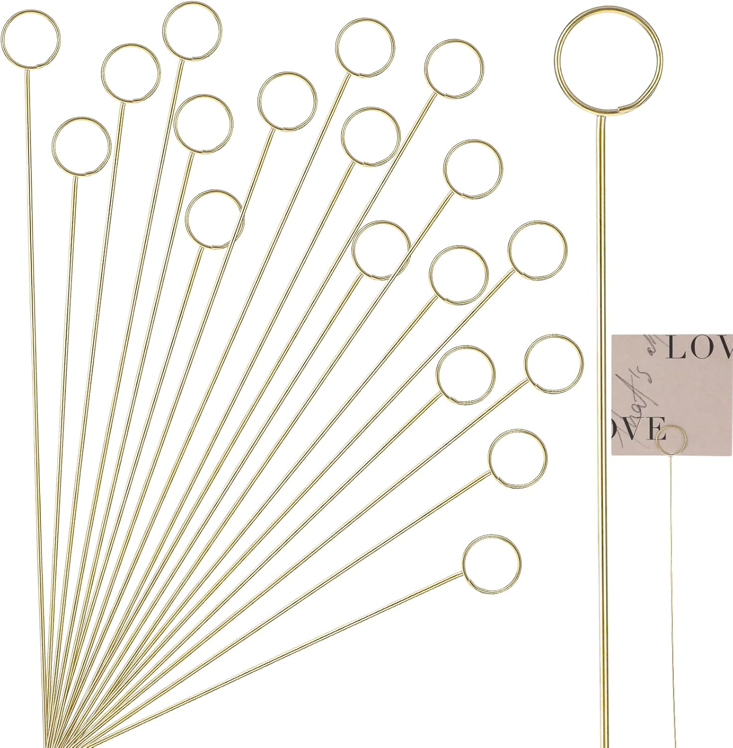 20Pcs Gold Metal Floral Place Card Holder for Weddings